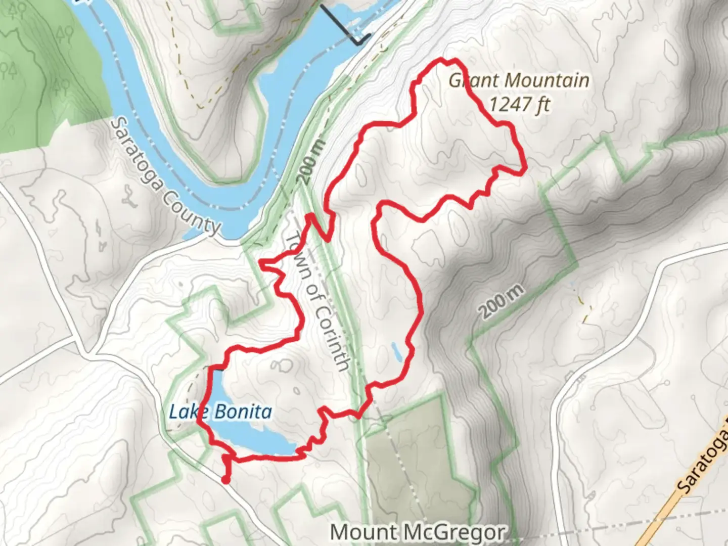 An image depicting the trail Lake Bonita and Grant Mountain Loop via Eastern and Western Ridge Trail and its surrounding area.