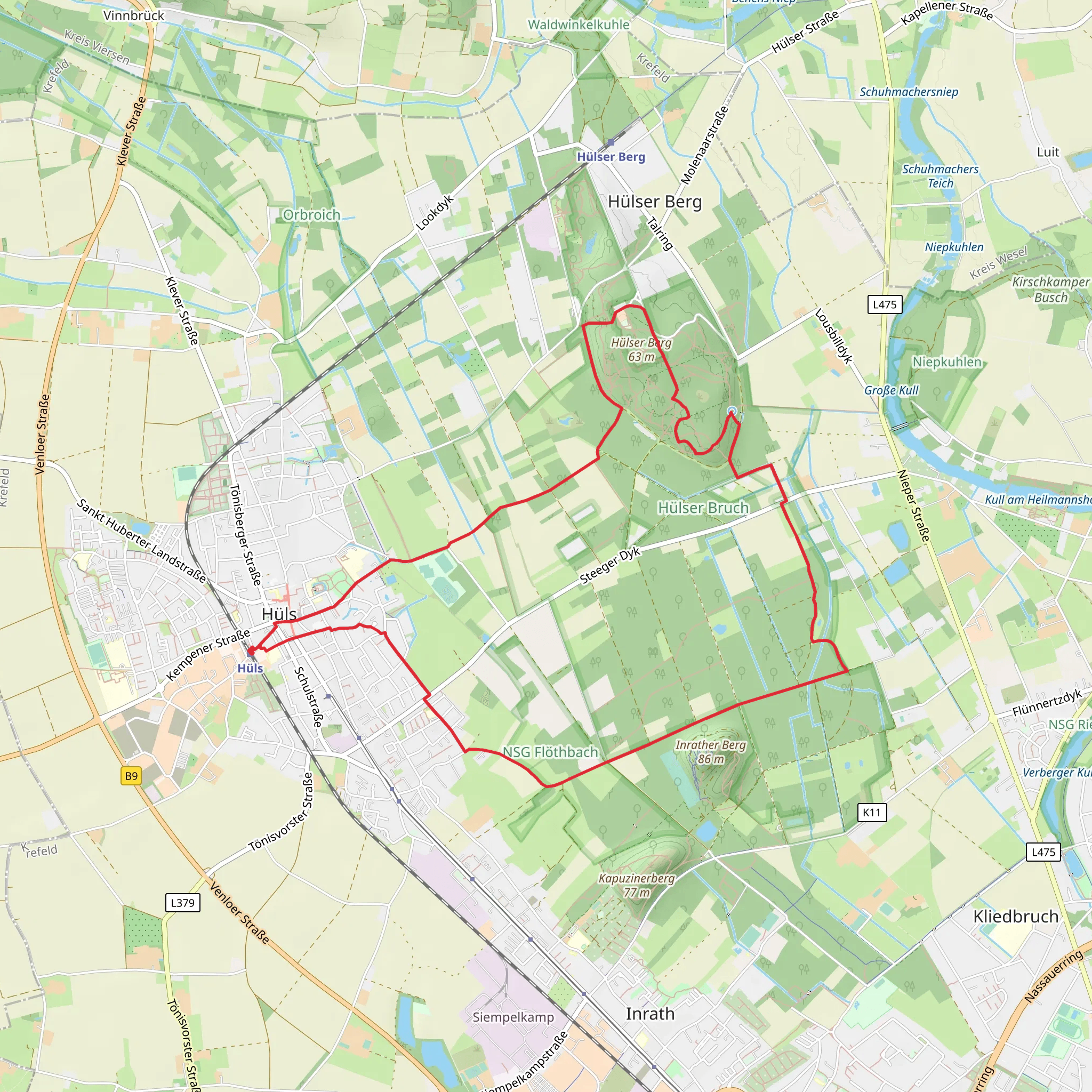Aussichtsturm Huelser Berg Loop mobile static map