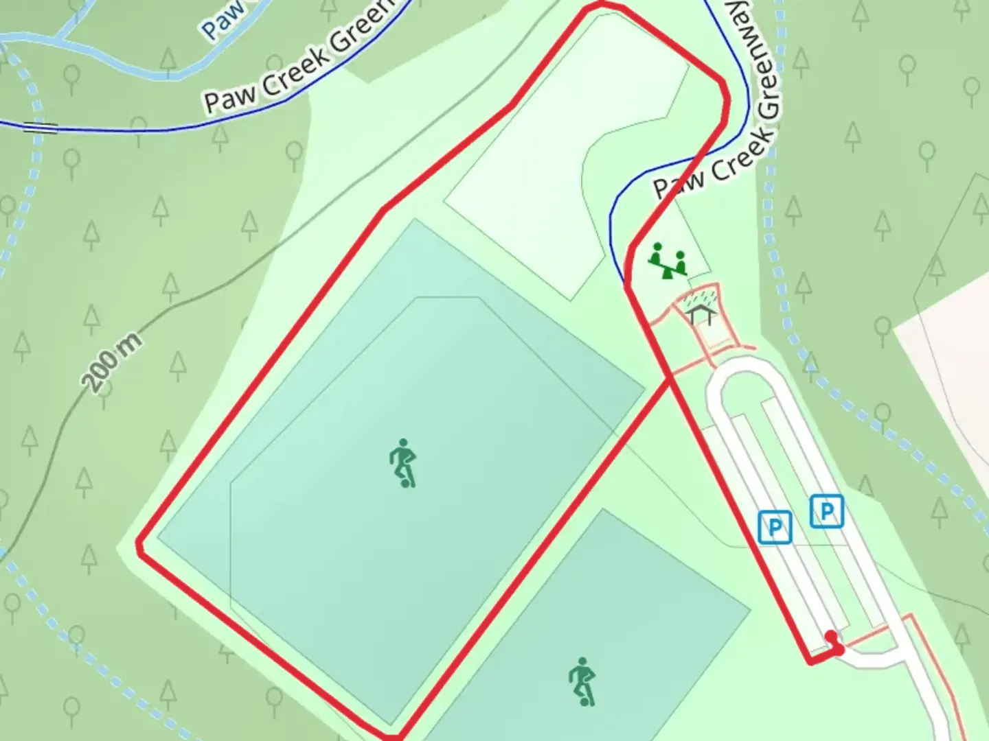 An image depicting the trail Paw Creek Loop and its surrounding area.
