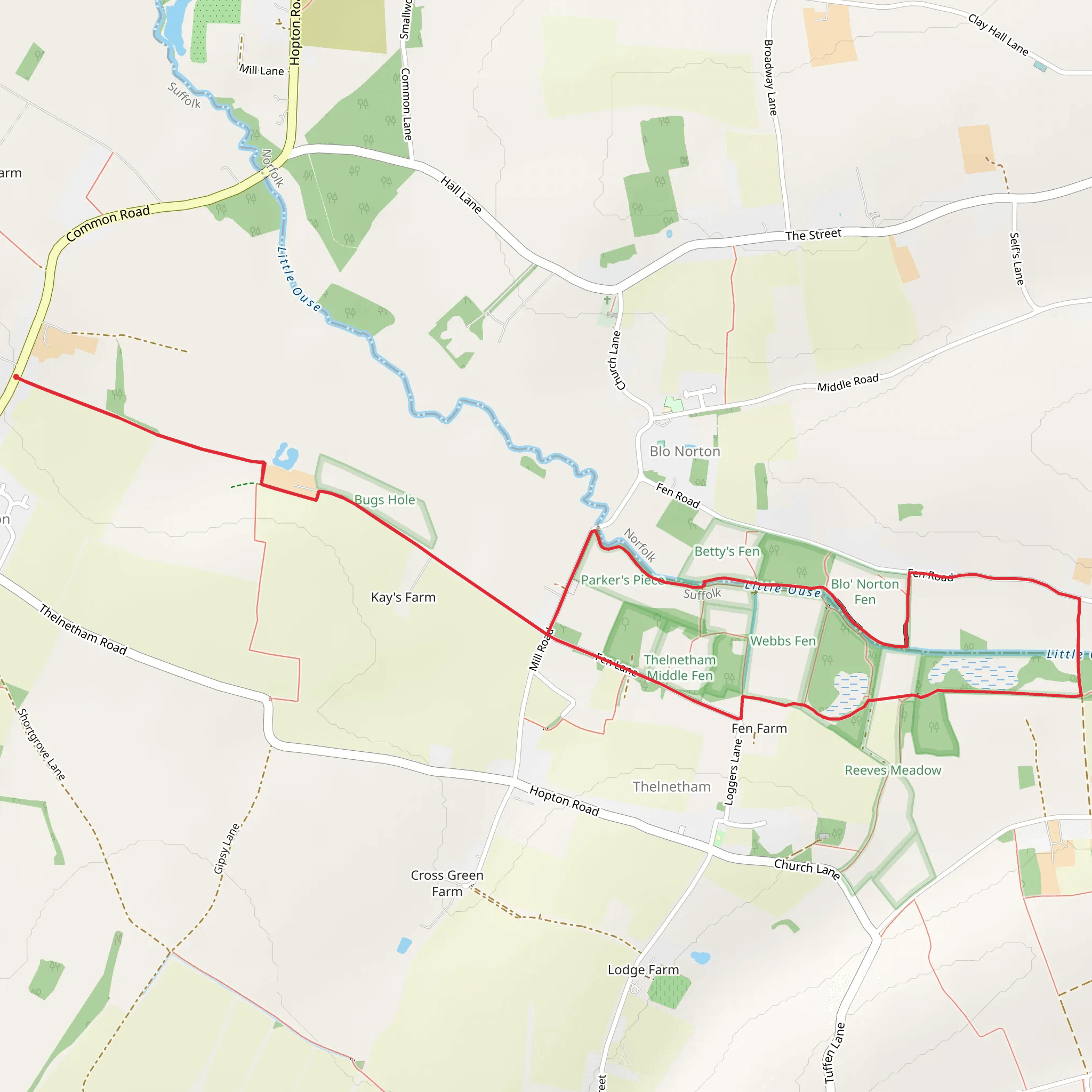 Thelnetham Wood Loop mobile static map