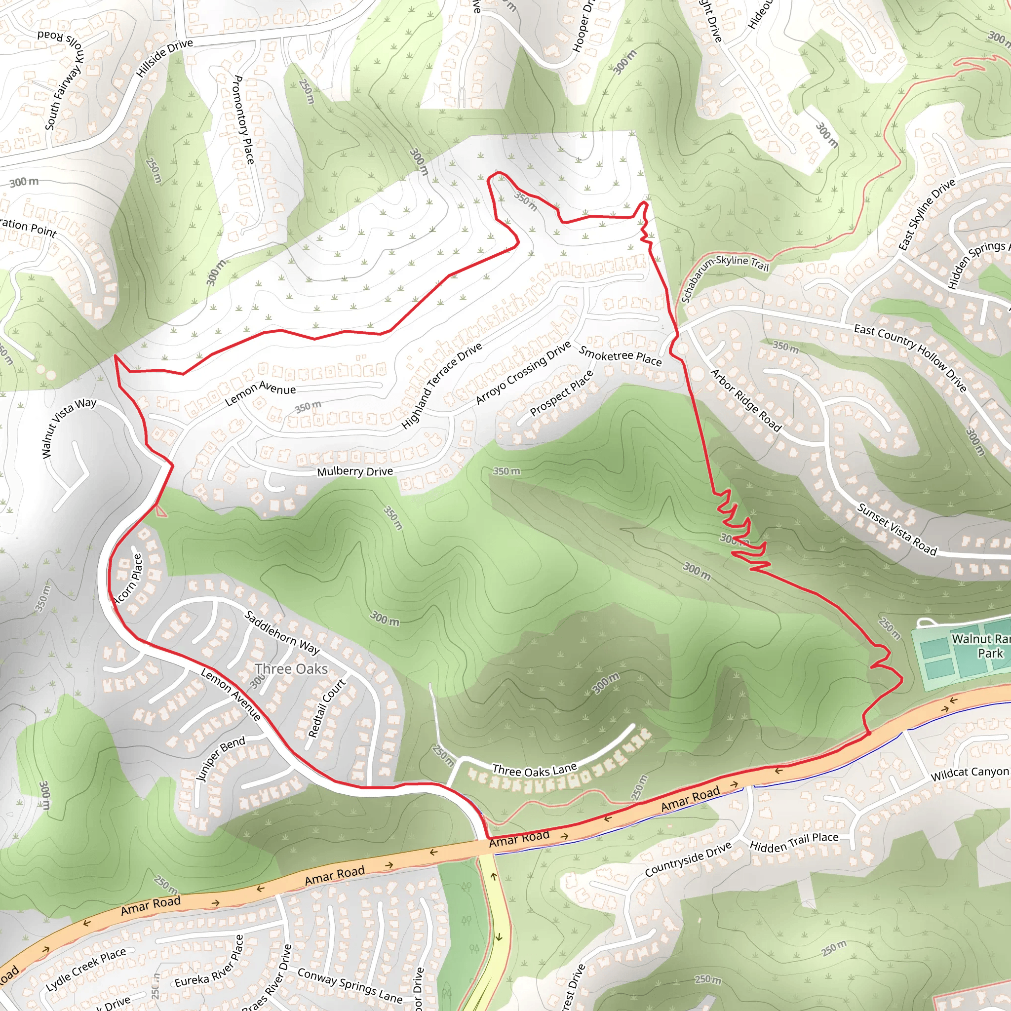 Schabarum - Skyline Loop Trail mobile static map