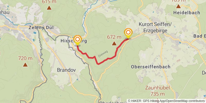 Kammweg Erzgebirge - Vogtland alt 3 Map