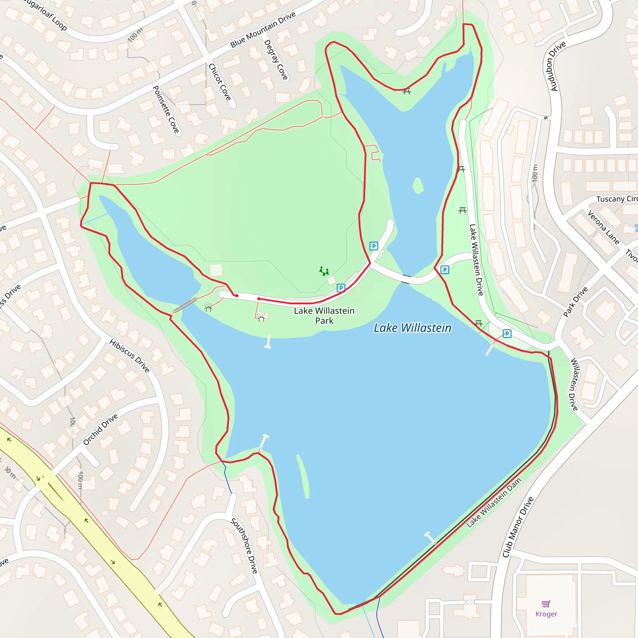 Lake Willastein Loop mobile static map