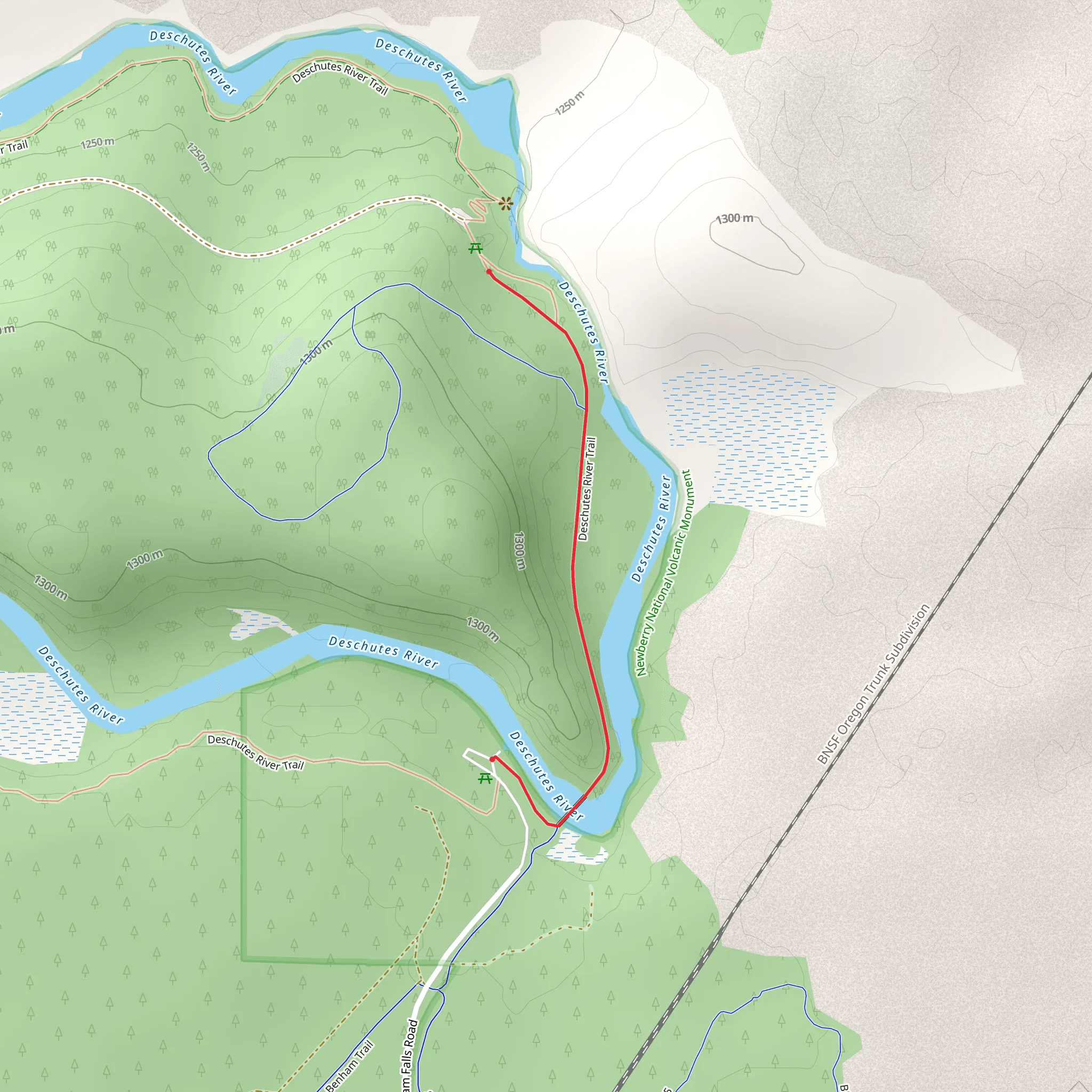 Benham Falls Trail mobile static map