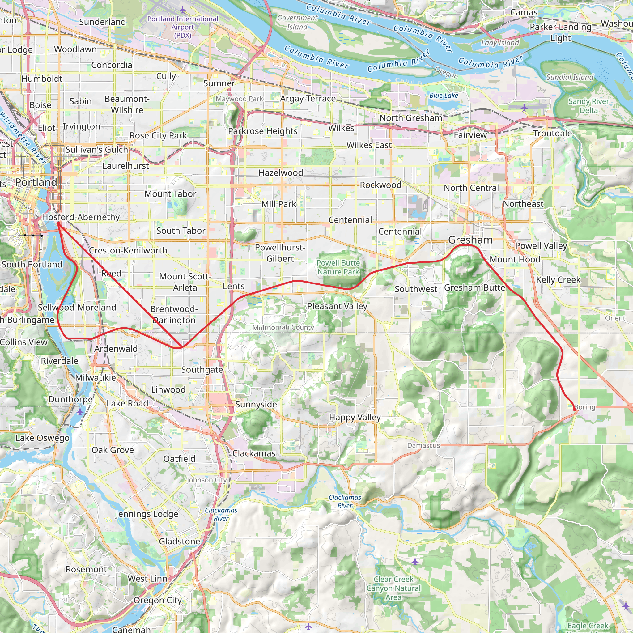 Springwater Trail mobile static map