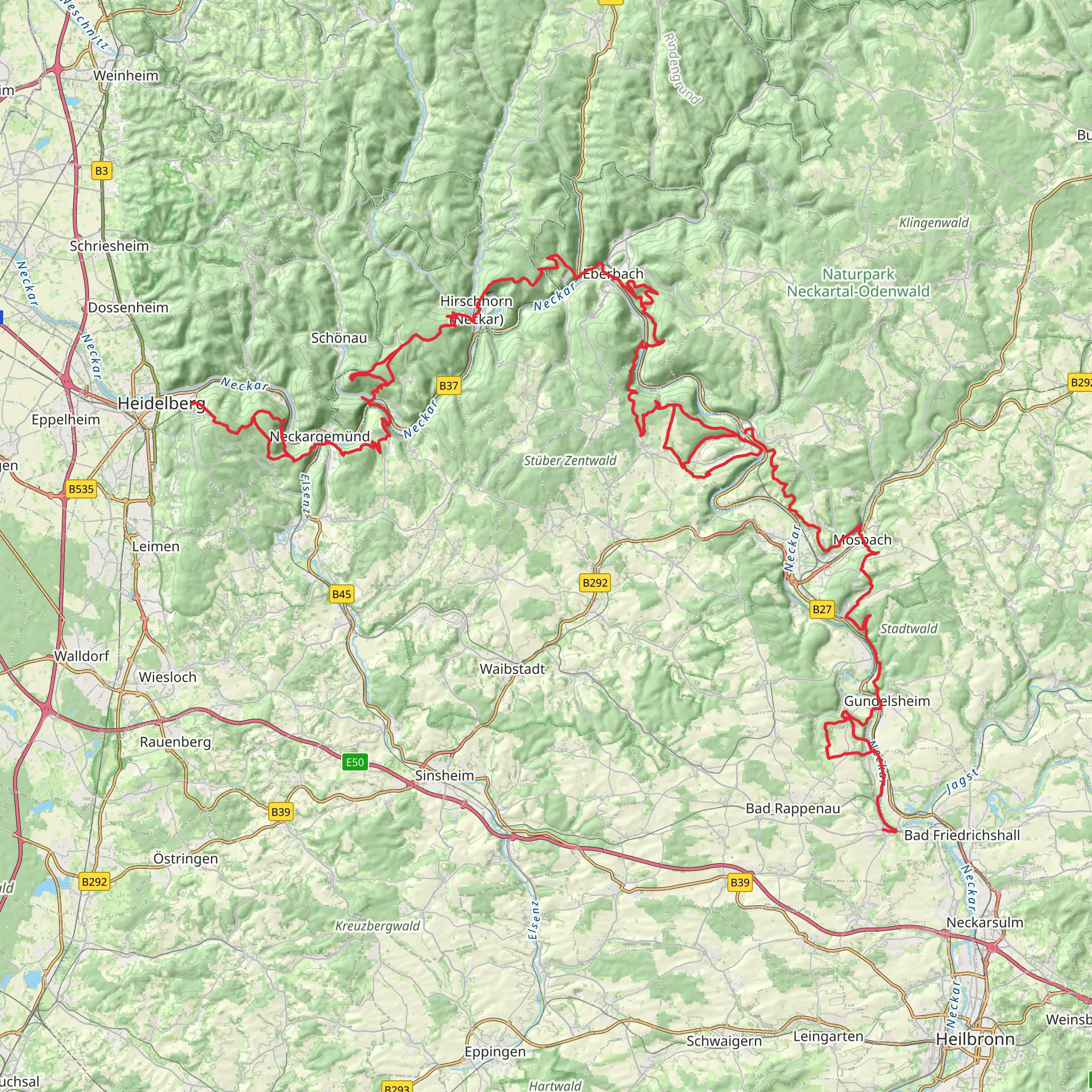 Neckarsteig mobile static map