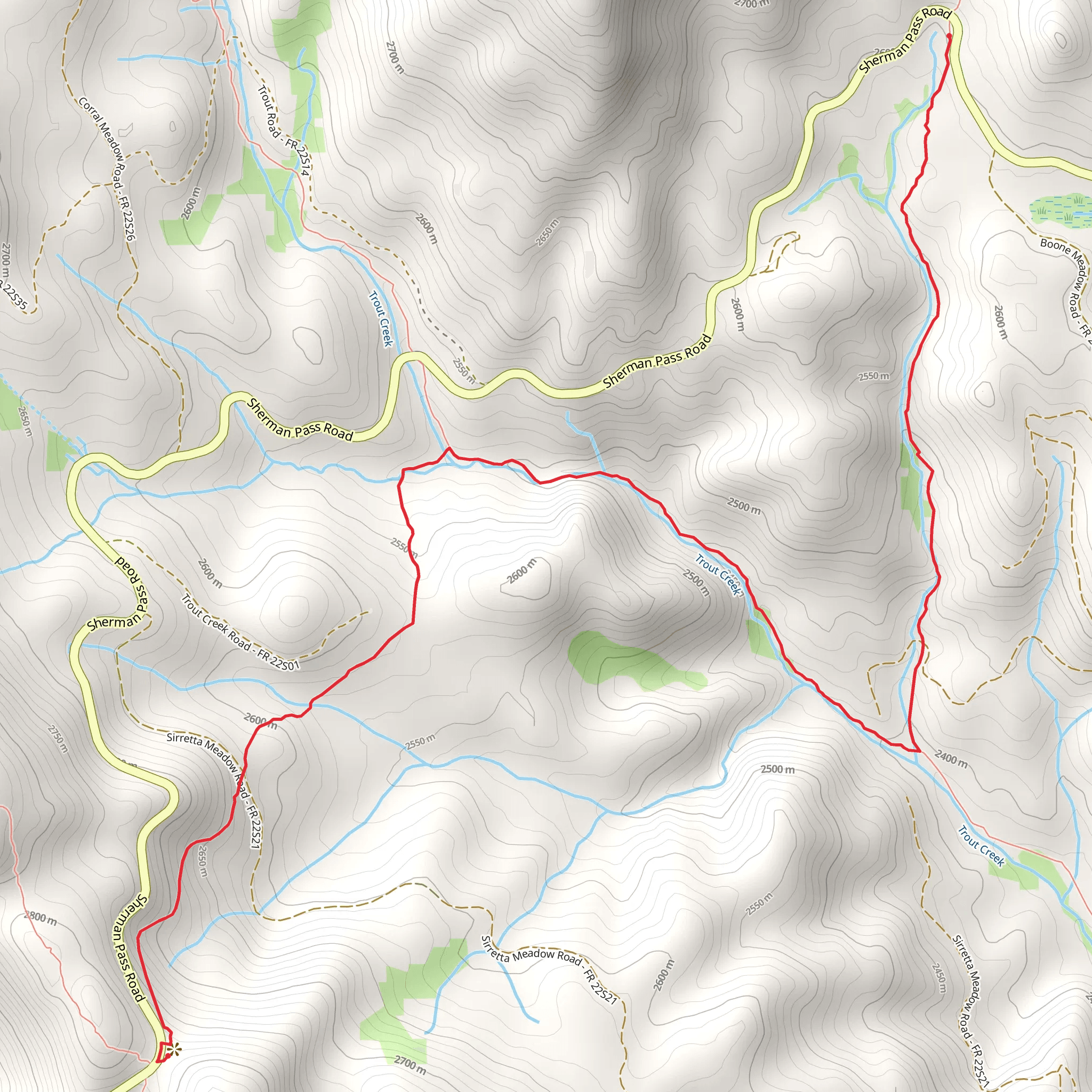 Trout Creek Trail Point to Point mobile static map