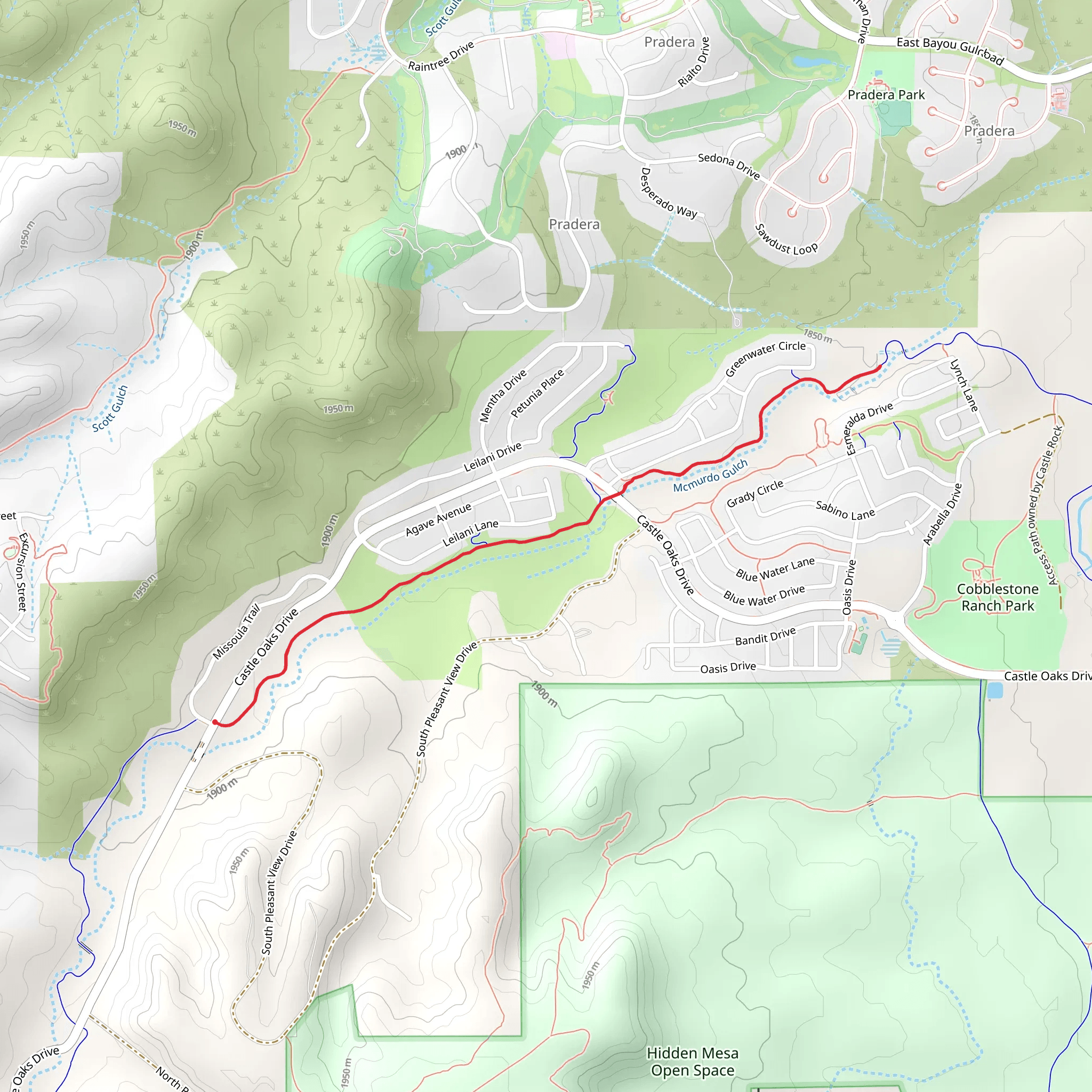 Walk beside Mcmurdo Gulch mobile static map