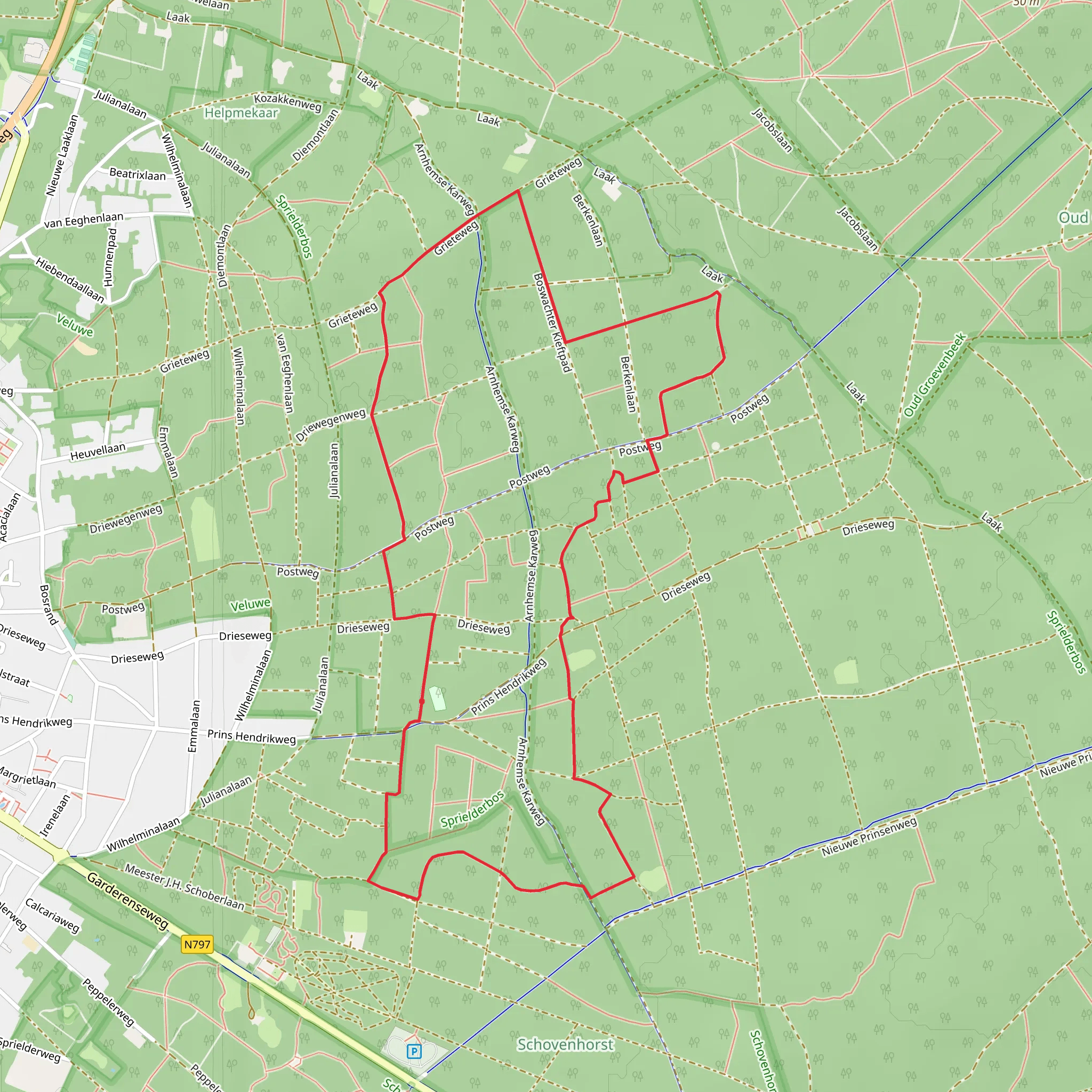 Putterbosch via Griete Weg mobile static map