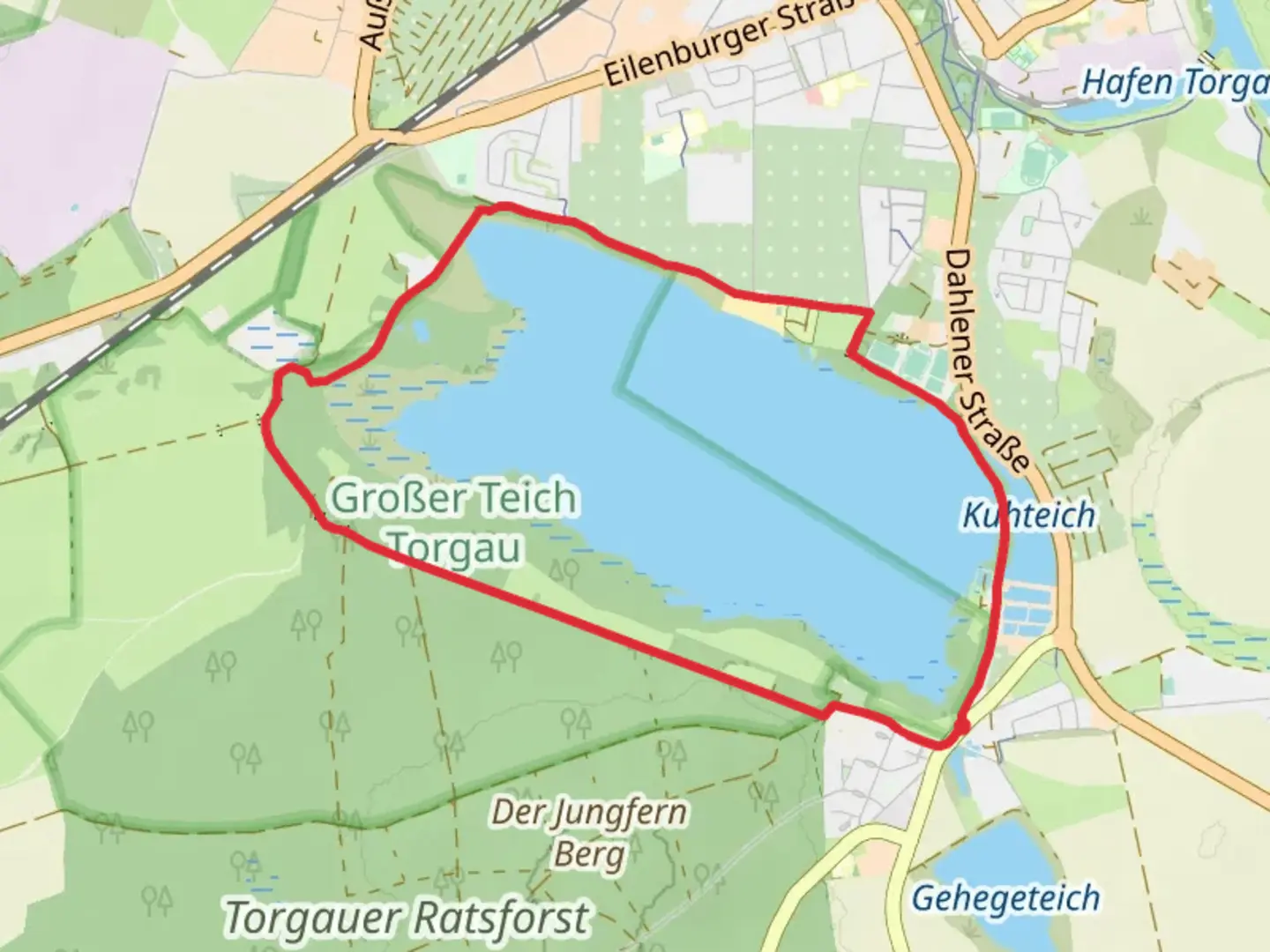 An image depicting the trail Rundweg Großer Teich and its surrounding area.
