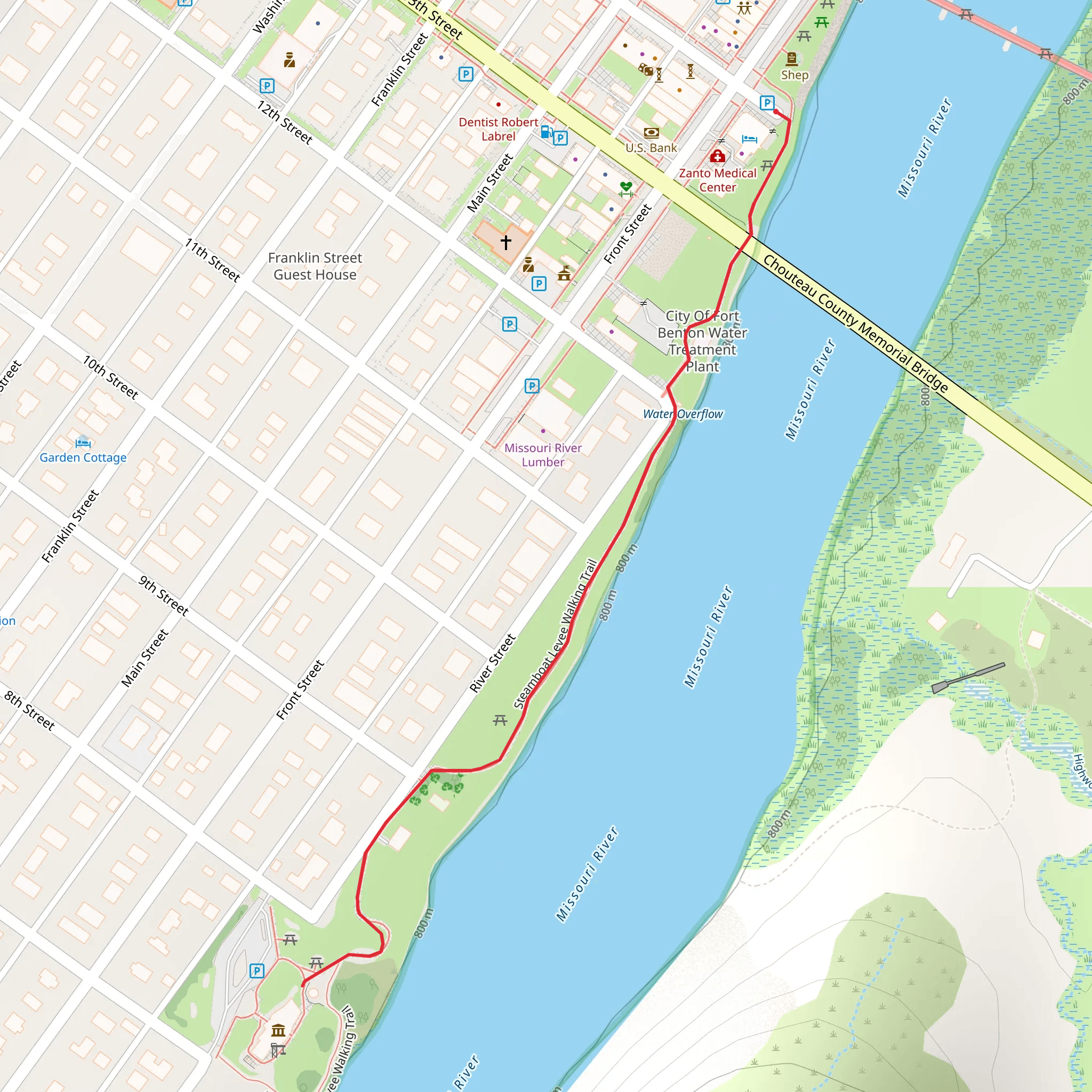 Missouri River Shore Walk from 14th Street mobile static map