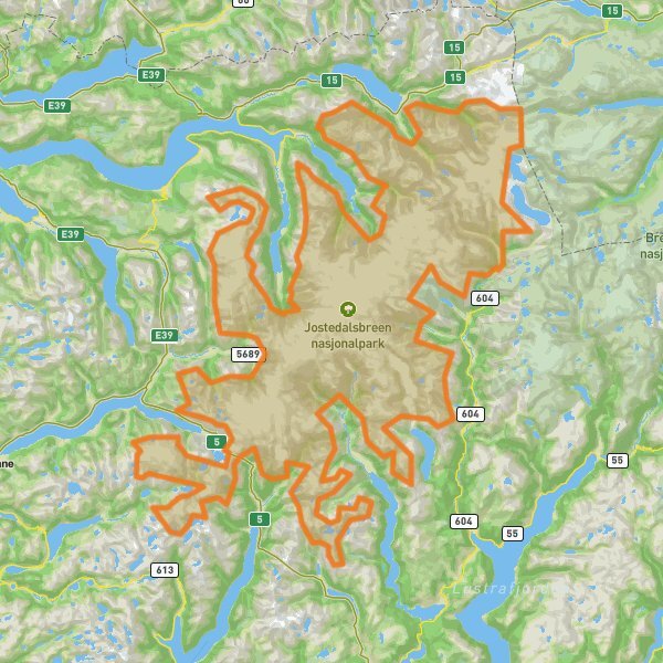 Jostedalsbreen National Park mobile static map