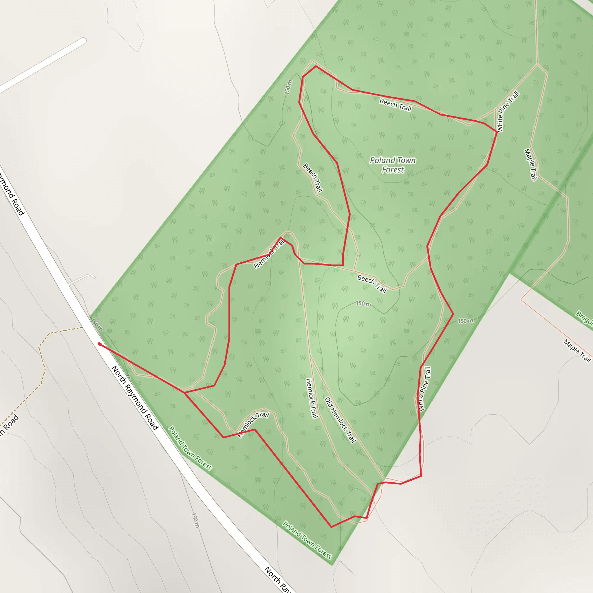 Bragdon Hill Forest Trails Loop mobile static map