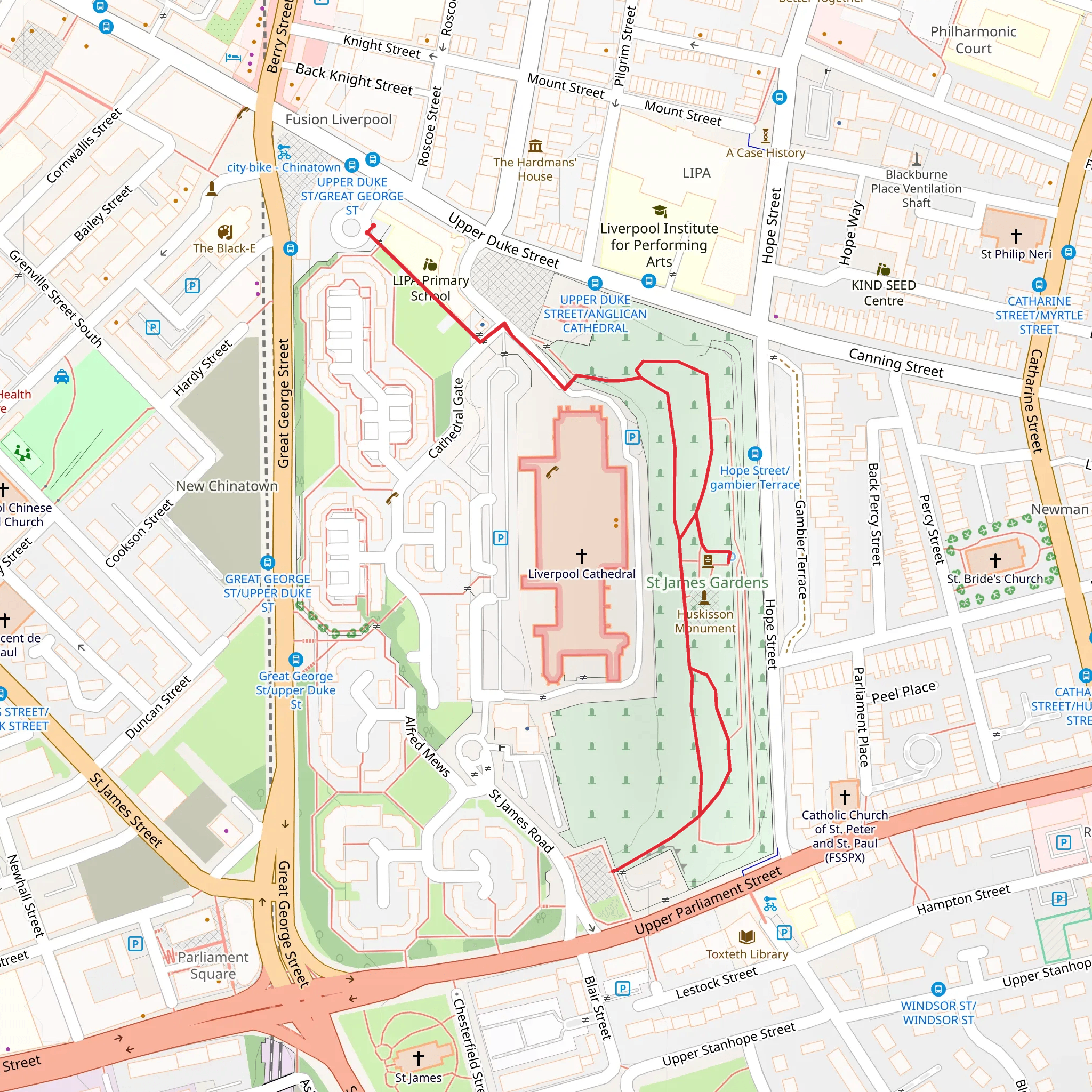 St James Garden mobile static map