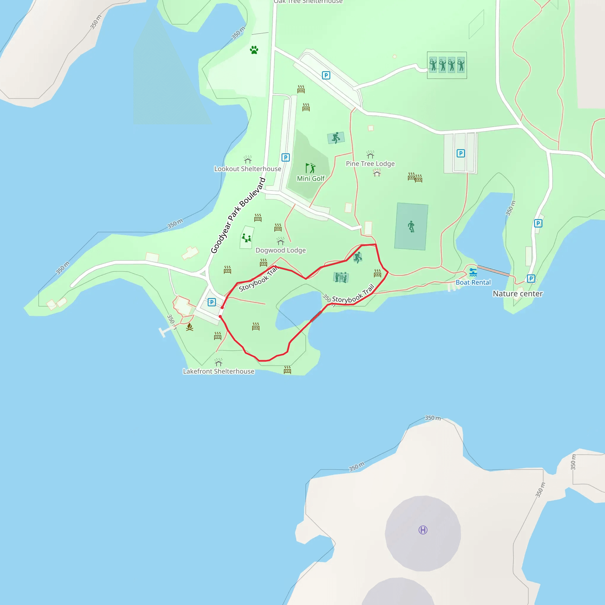 Paved Walking Path Loop mobile static map