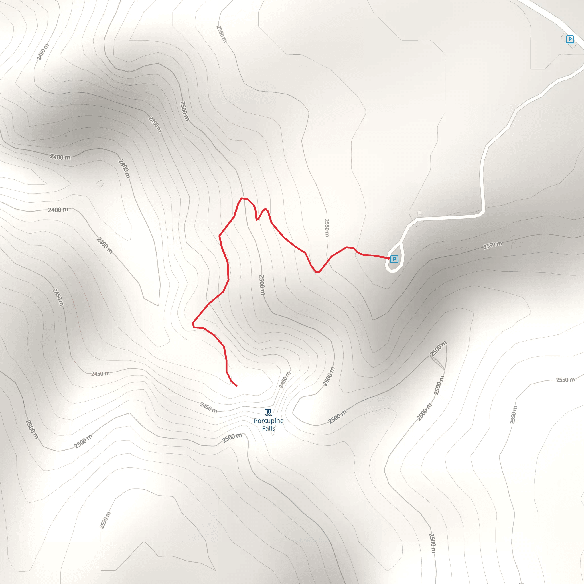 Porcupine Falls Trail mobile static map