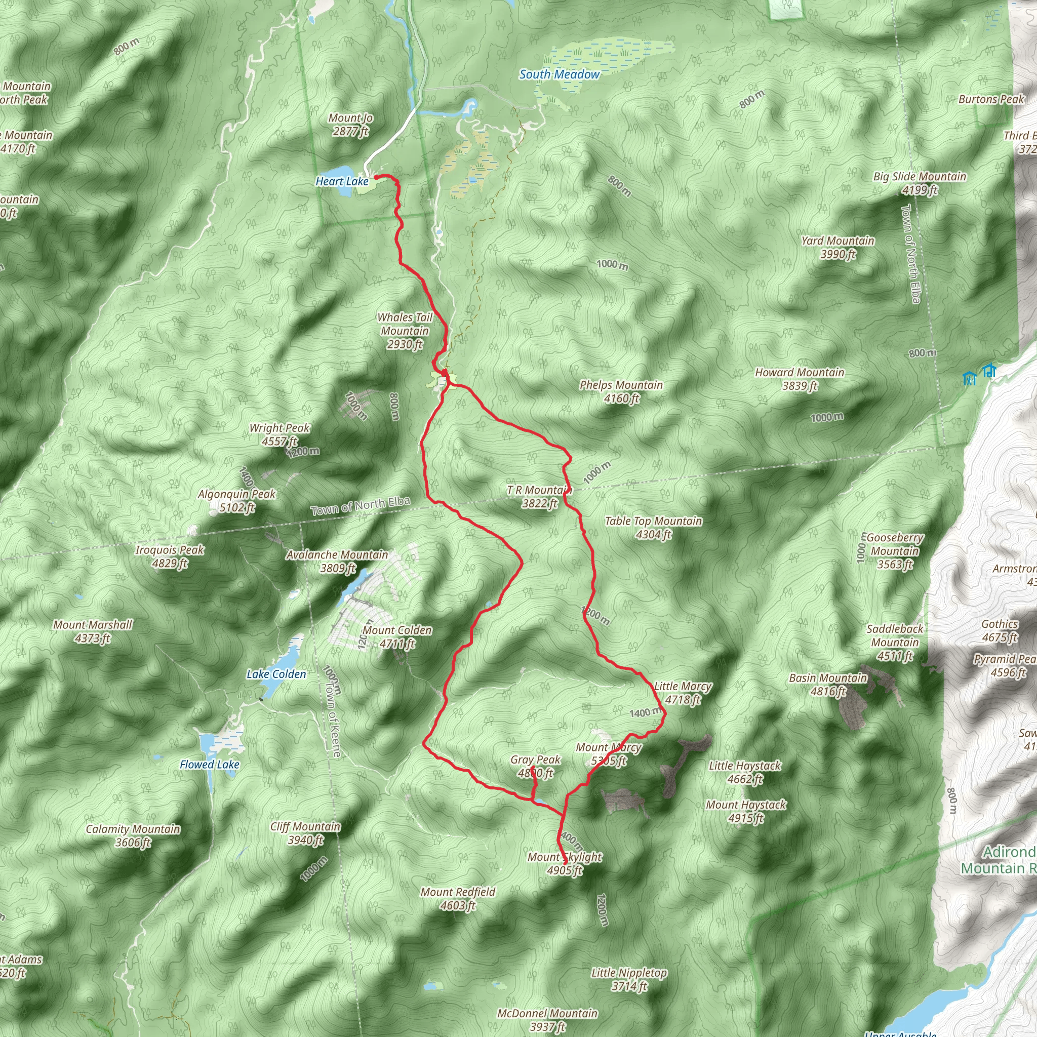 Little Marcy - Gray Peak Loop mobile static map