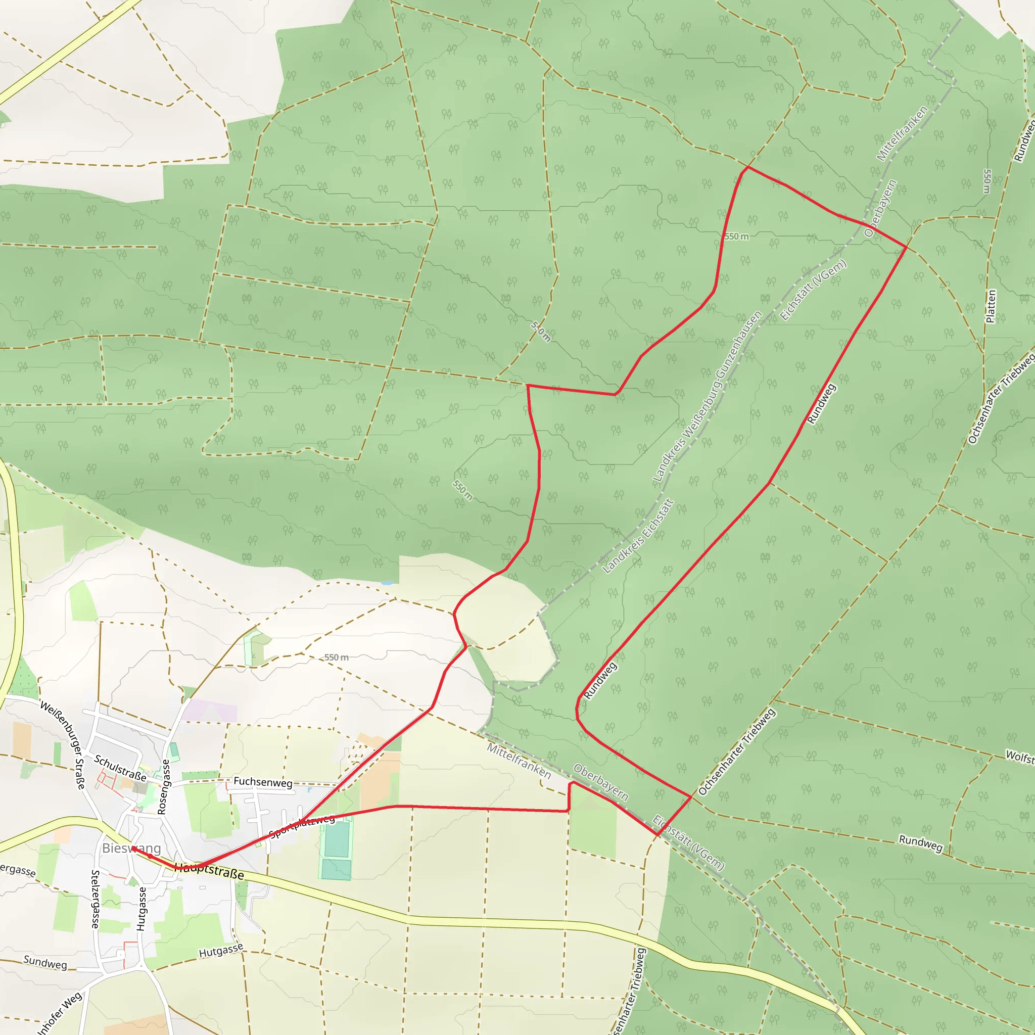 Ortswanderweg Pappenheim Loop from Bieswang mobile static map