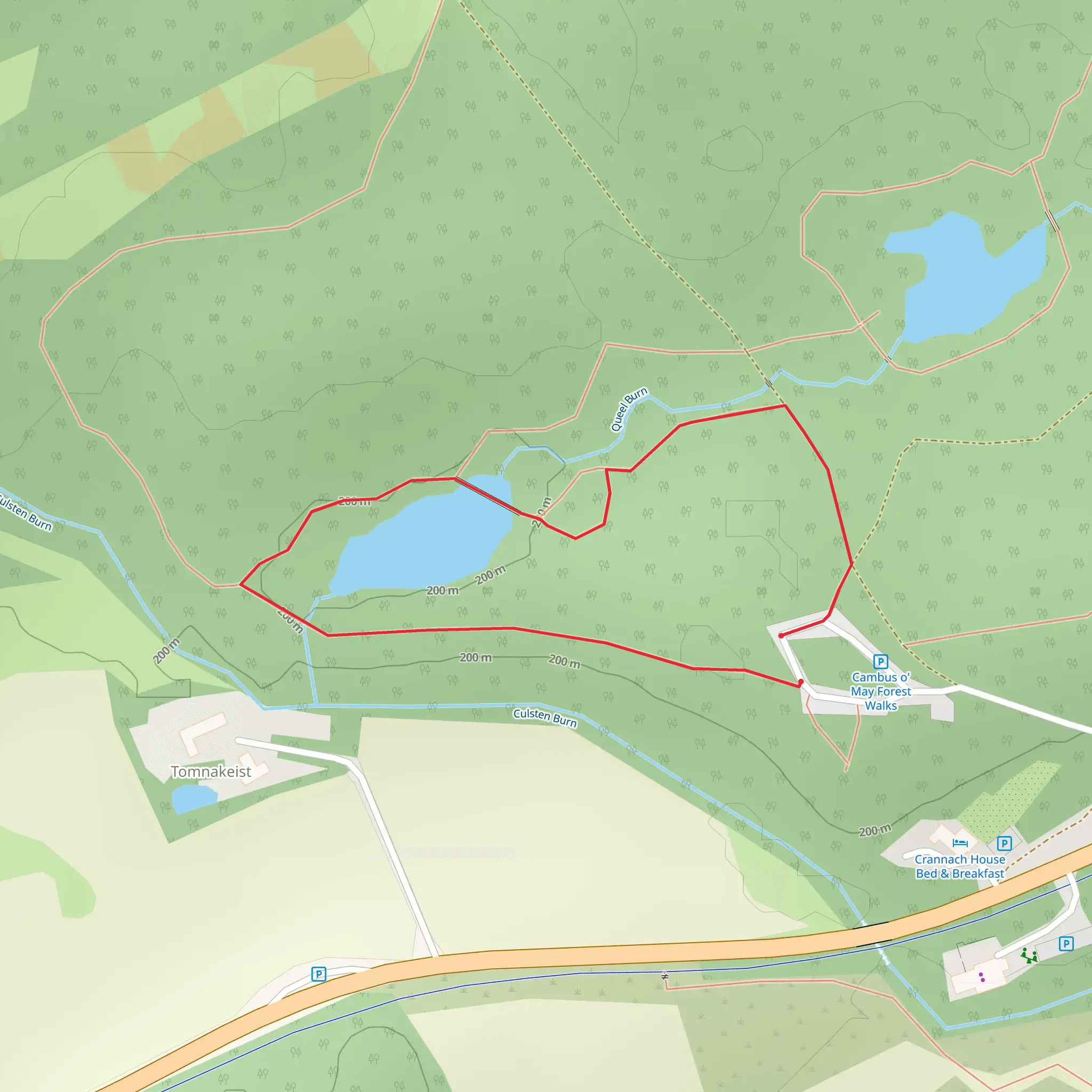 Queel Burn Lochside Loop Trail mobile static map