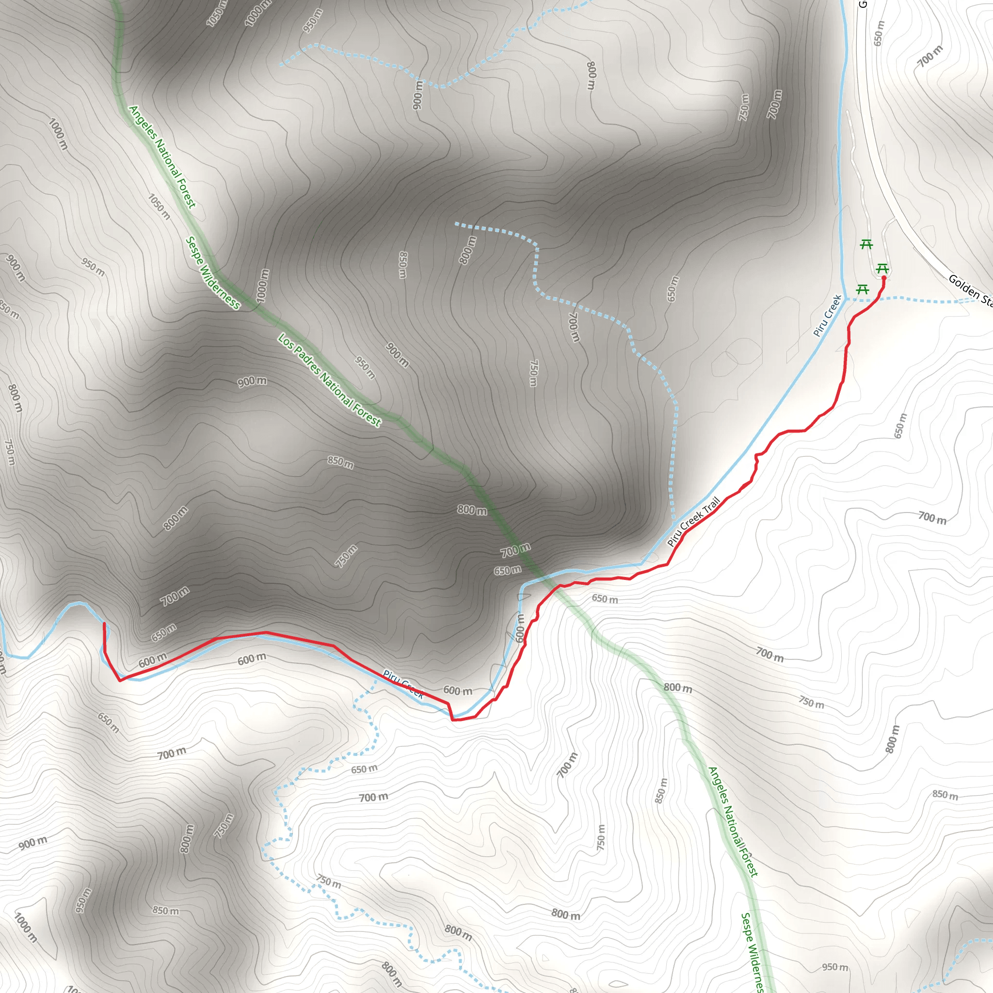 Piru Creek Trail mobile static map