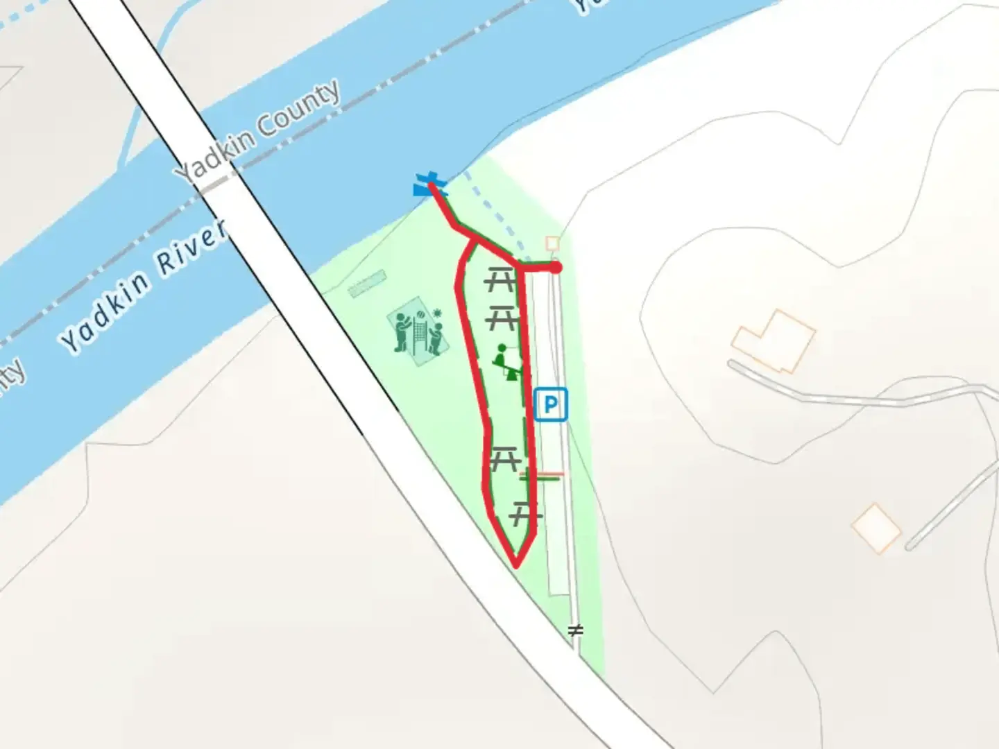 An image depicting the trail Old U S 421 River Park Loop and its surrounding area.