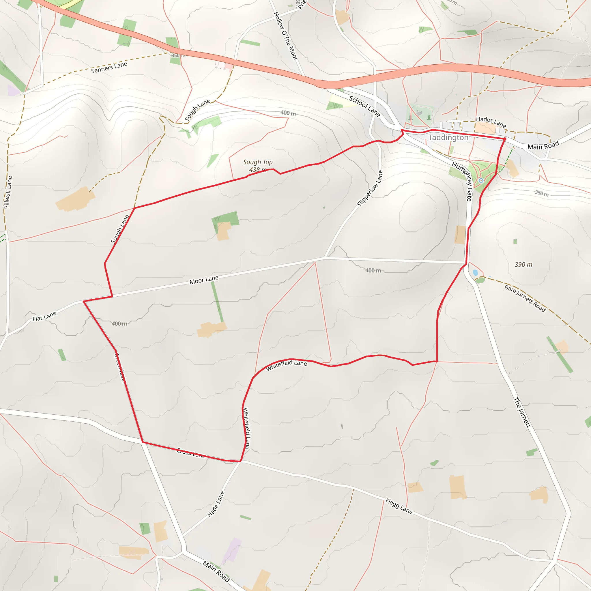 Taddington Moor - Limestone Way - Sough Top mobile static map
