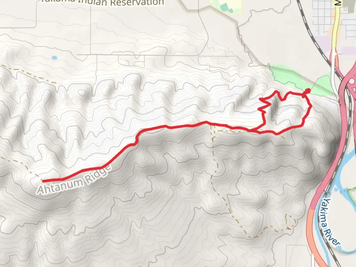 An image depicting the trail Ahtanum Ridge and its surrounding area.