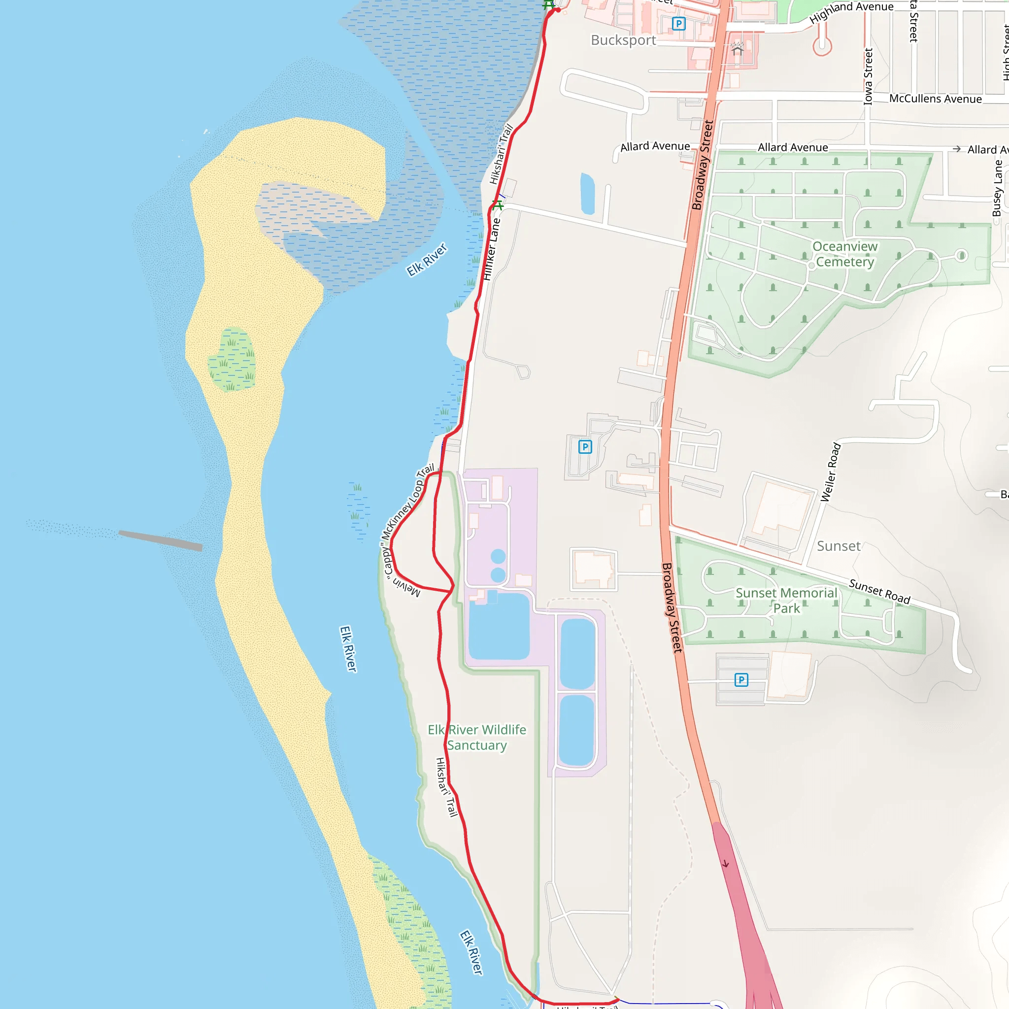 Hikshari' Trail mobile static map