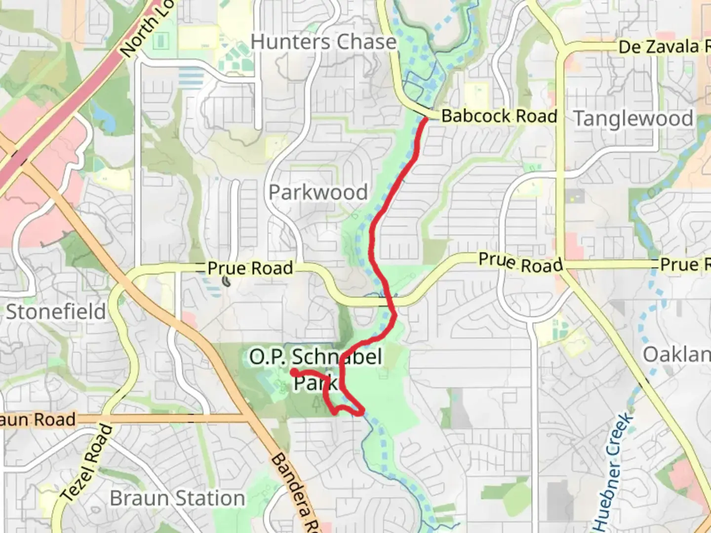 An image depicting the trail Leon Creek Greenway Trail and its surrounding area.