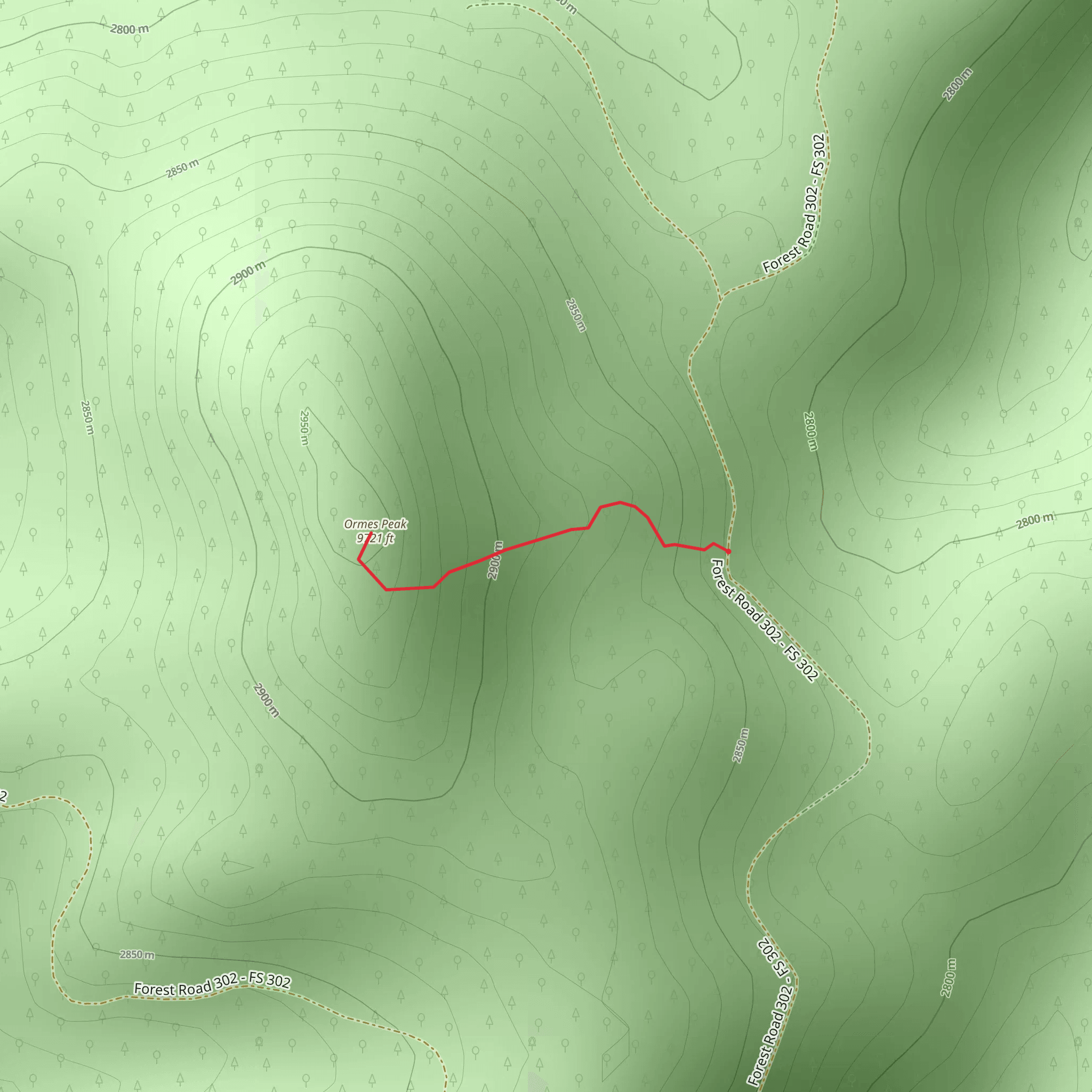 Ormes Peak mobile static map