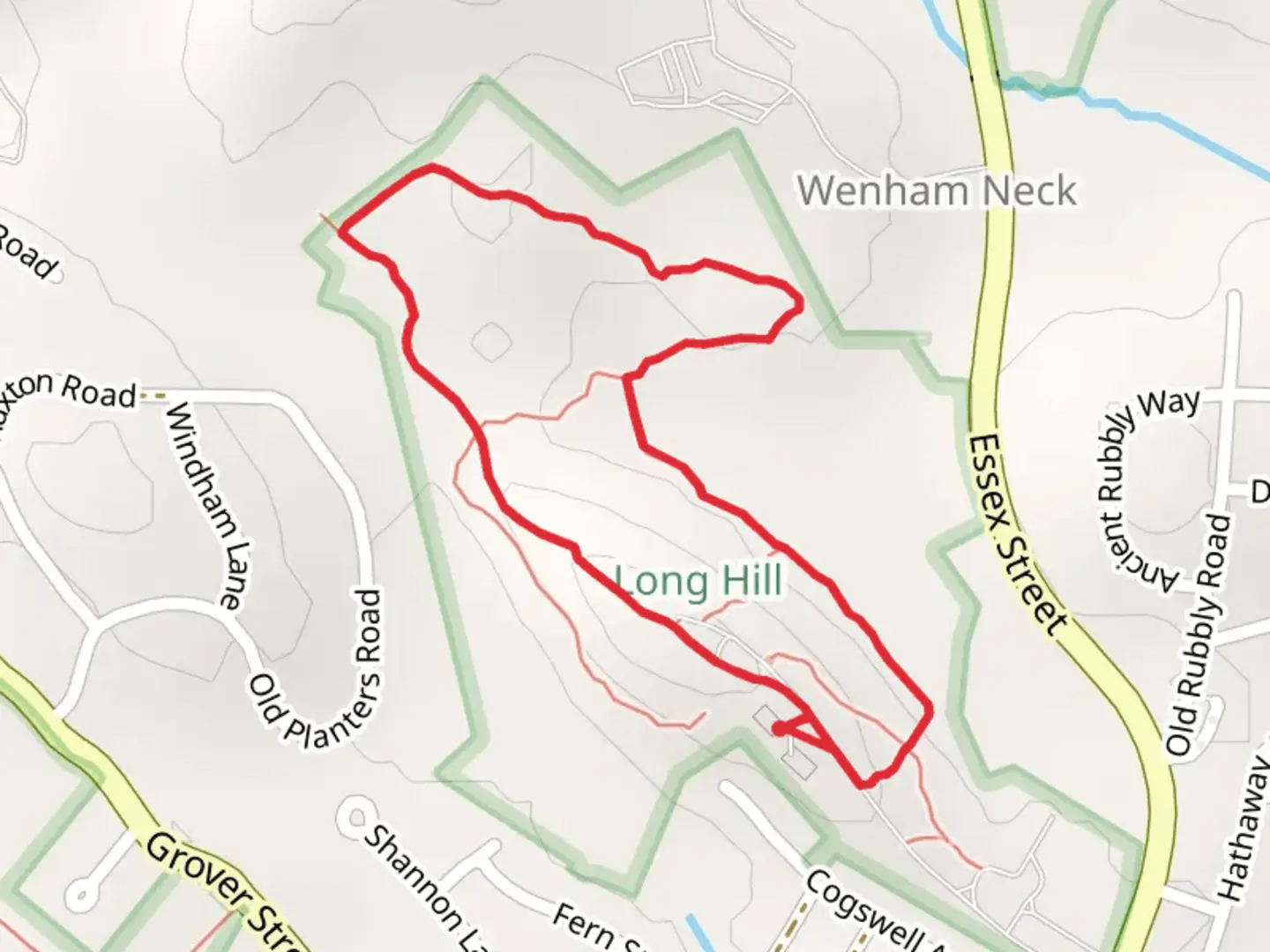 An image depicting the trail Main Loop Trail - Essex Street and its surrounding area.