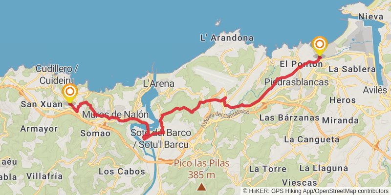Camino del Norte stage 29 Map