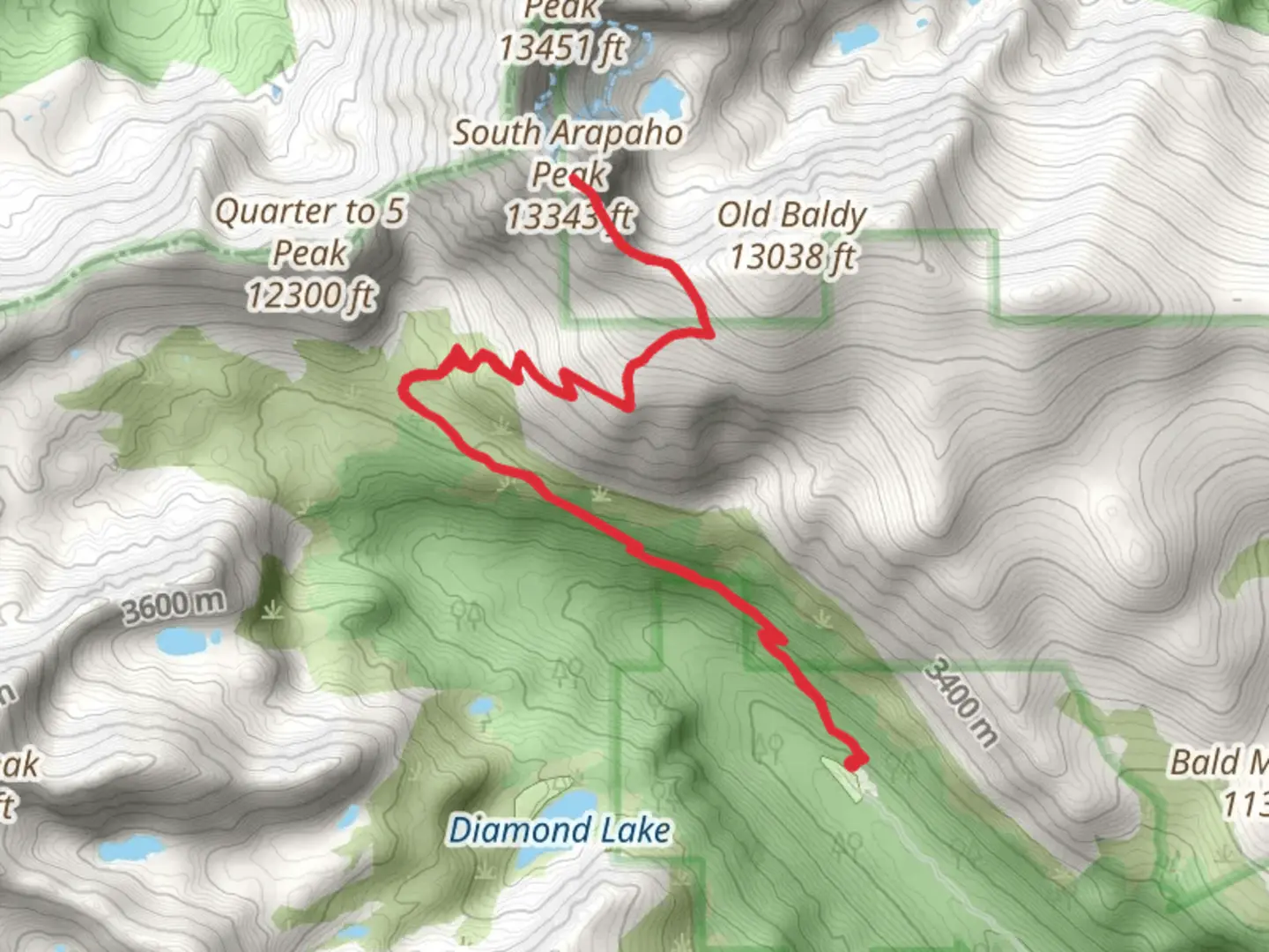 An image depicting the trail South Arapaho Peak via Arapaho Glacier Trail and its surrounding area.