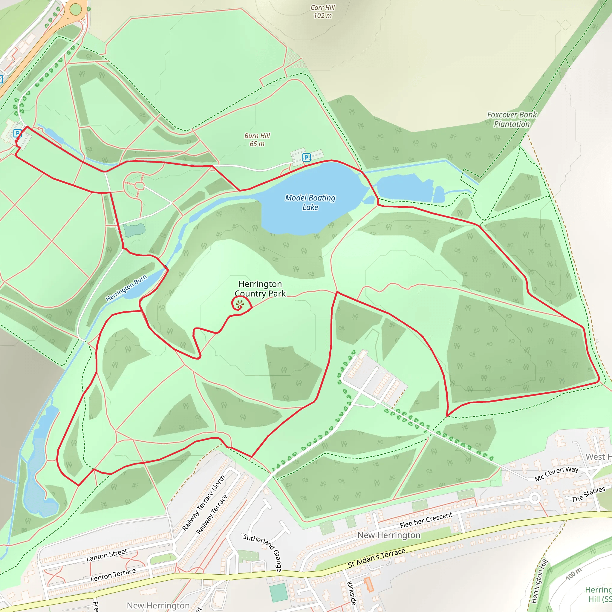 Herrington Country Park mobile static map