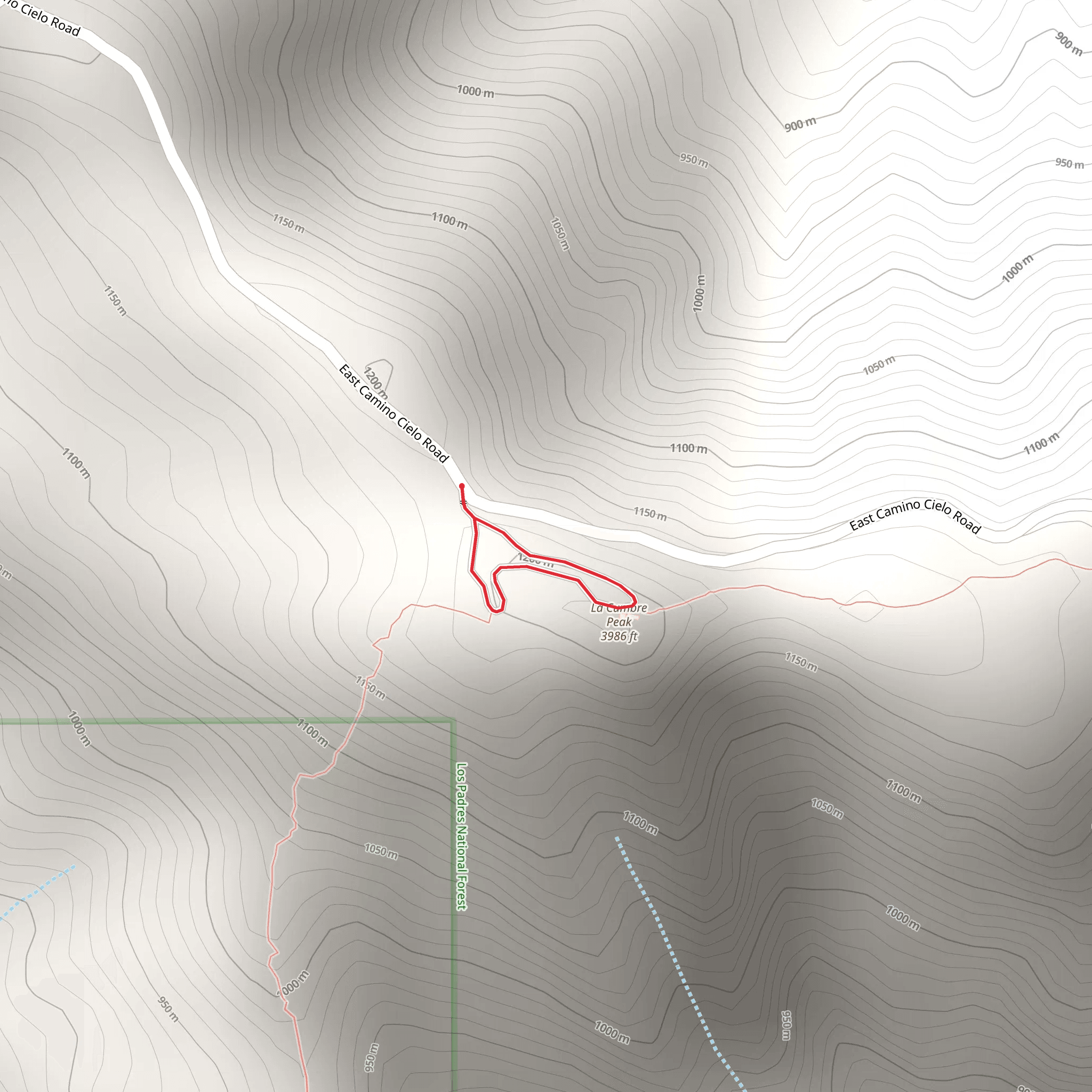 La Cumbre Peak Loop mobile static map