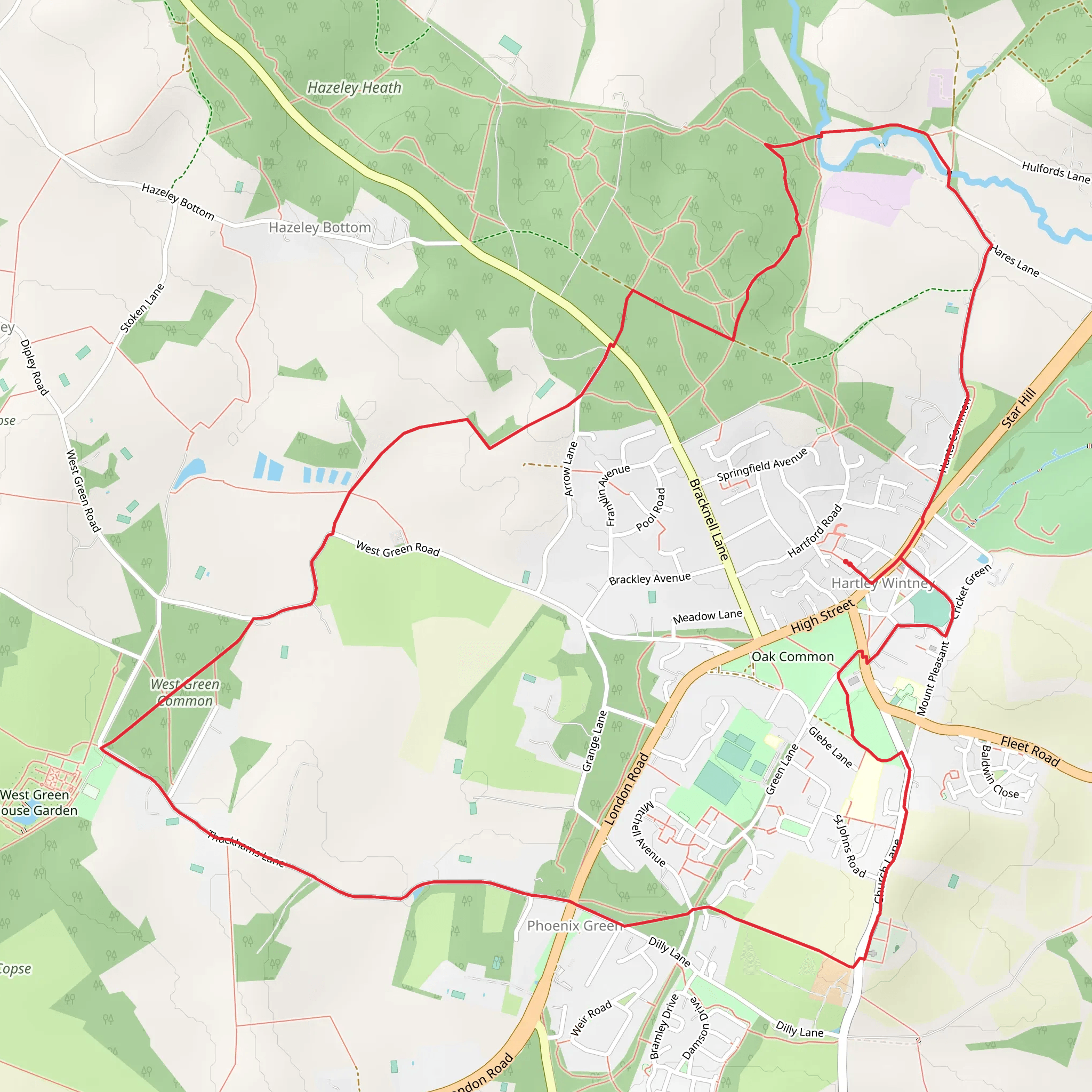 West Green Common and River Hart Loop mobile static map