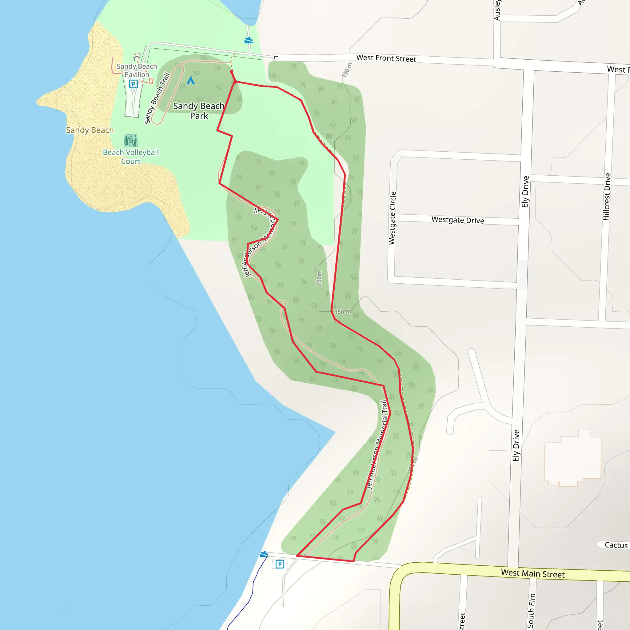 Sandy Beach Loop Trail mobile static map