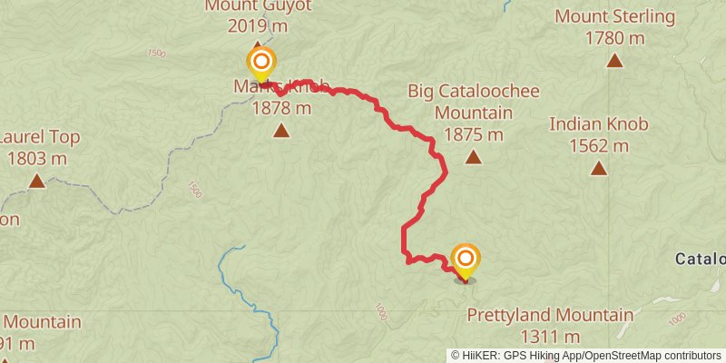 Balsam Mountain Trail stage 2 Map