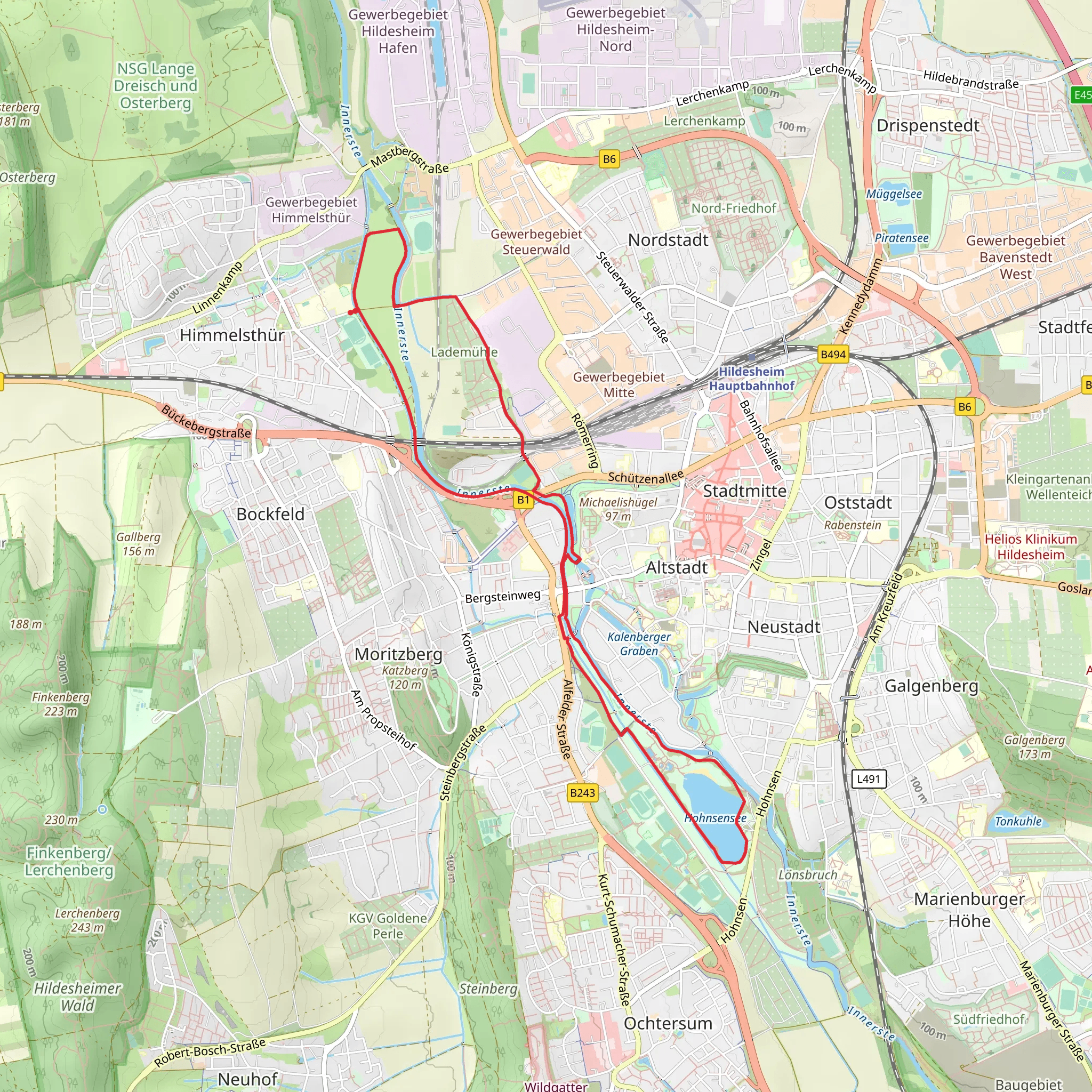 Hohnsensee and Seniorengraben via Innerstewiesen mobile static map