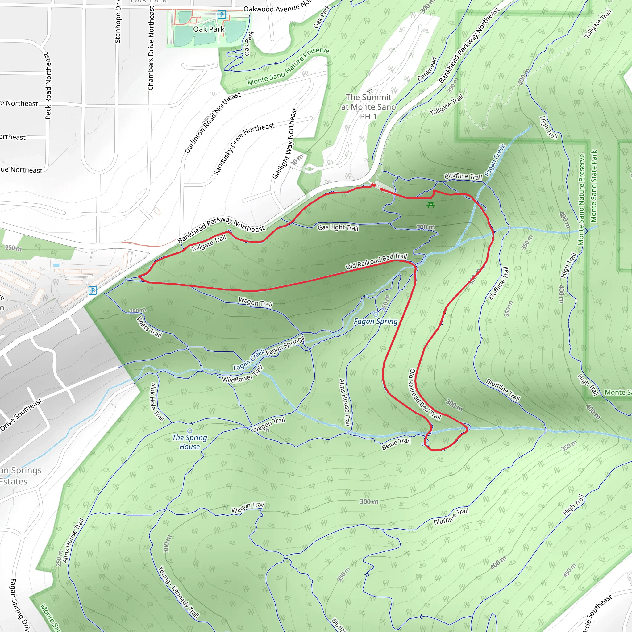 Tollgate Trail, Railroad Bed Loop Trail mobile static map