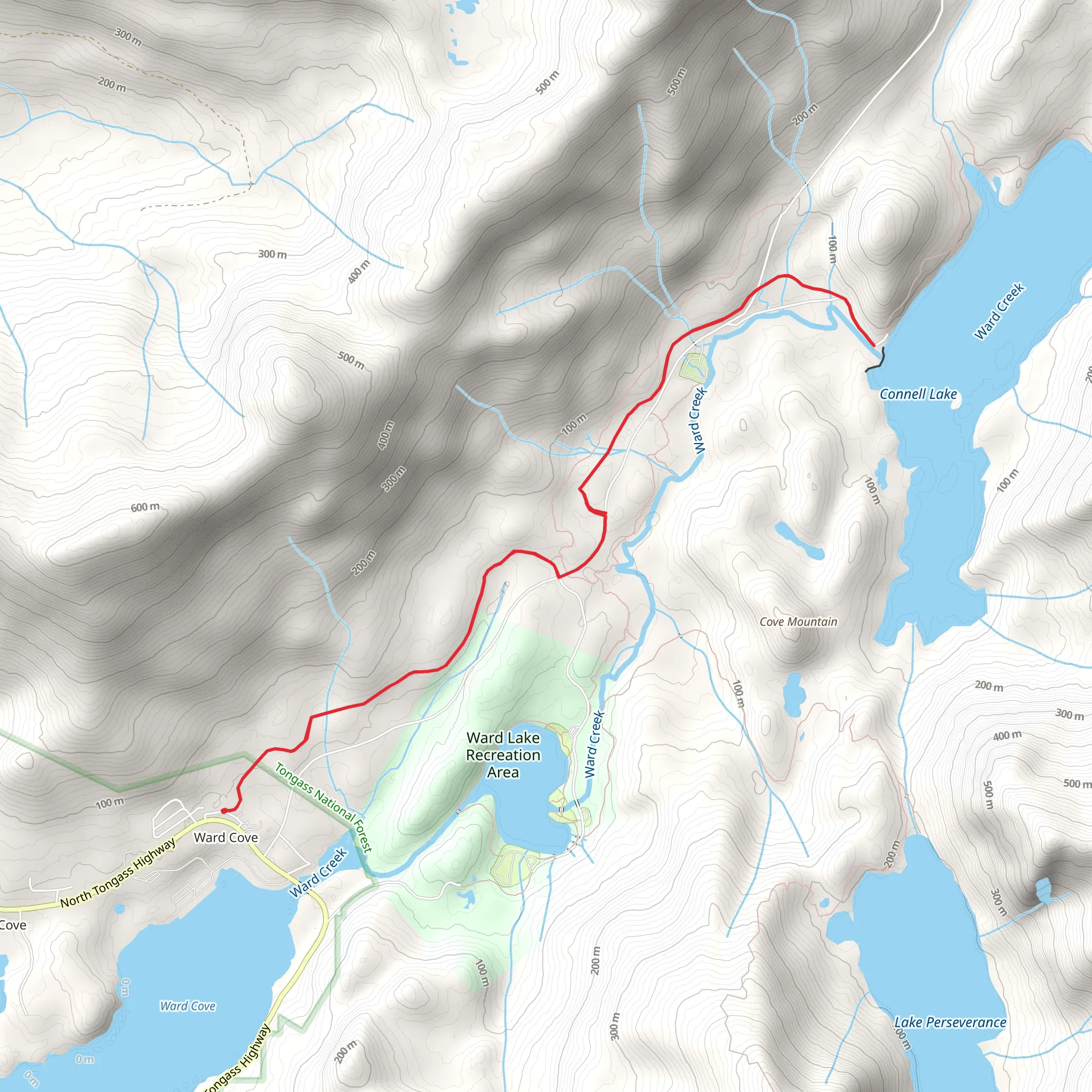 Ward Lake via Pipeline Trail mobile static map