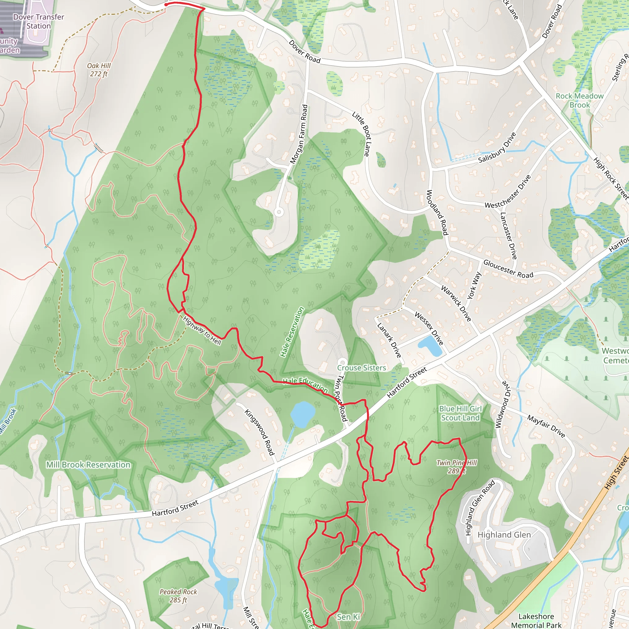 Twin Pine Hill Loop mobile static map