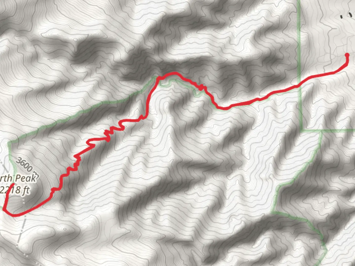 An image depicting the trail North Peak via Greenhorn Trail and its surrounding area.