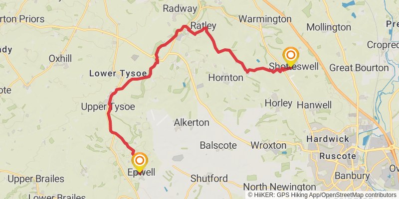 Seven Shires Way stage 2 Map