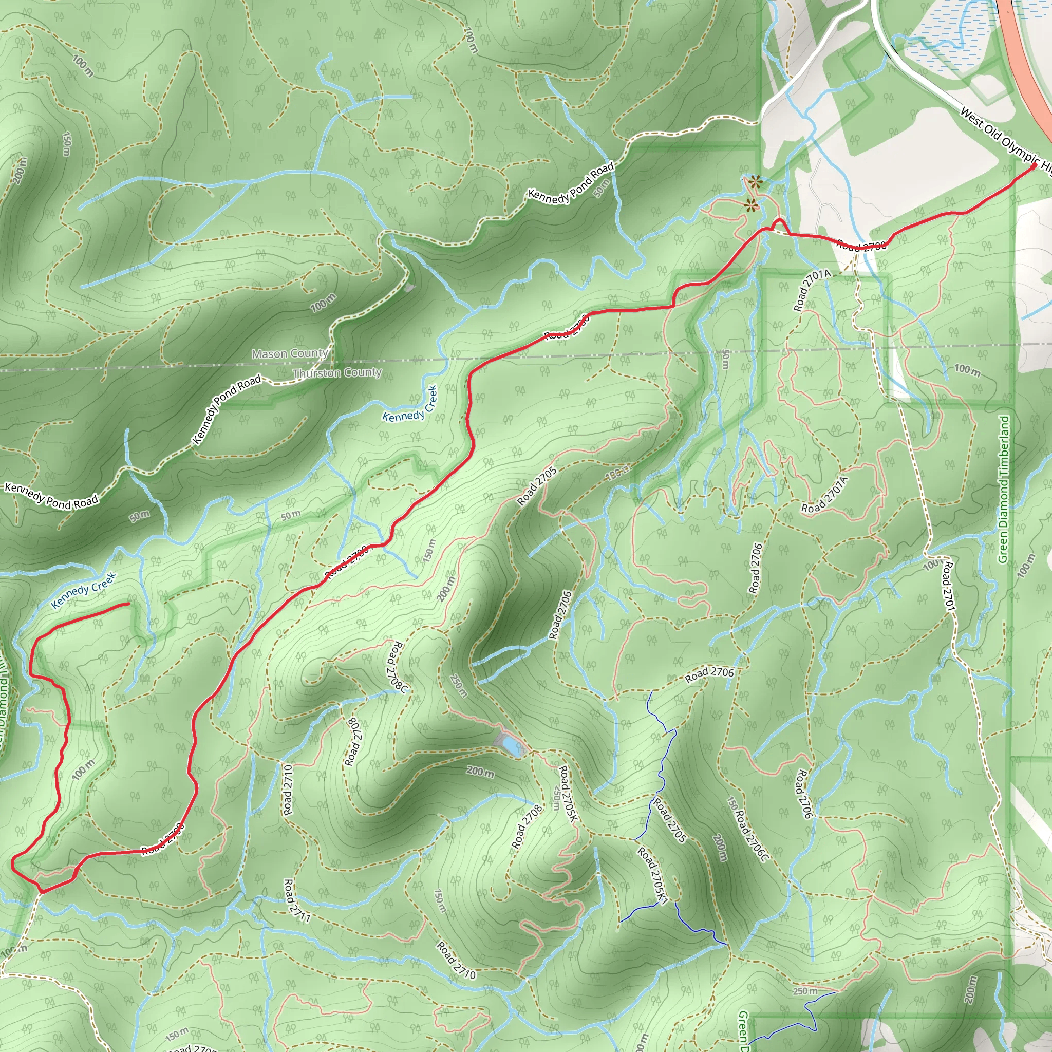 Kennedy Falls Out and Back mobile static map