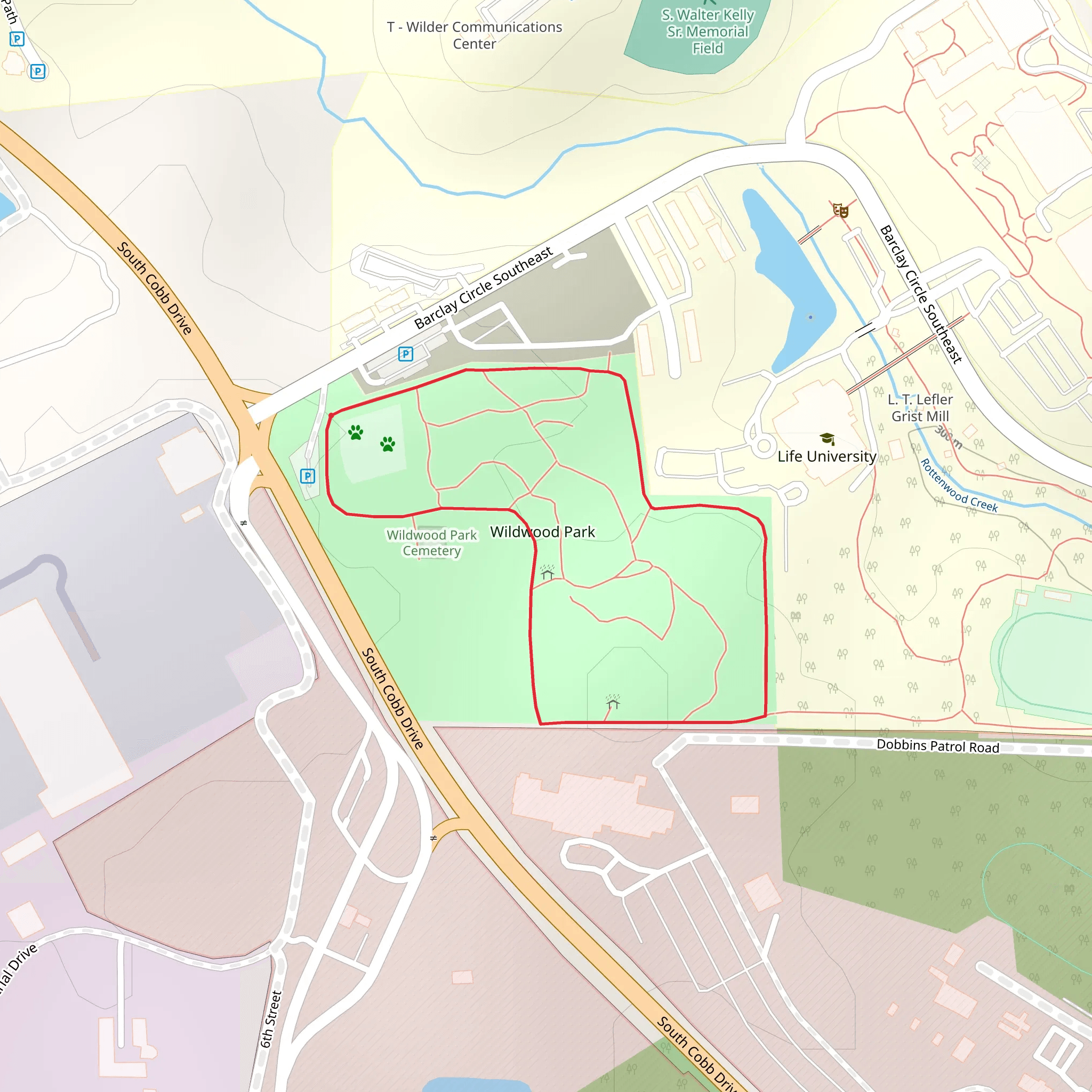 Wildwood Park Loop mobile static map