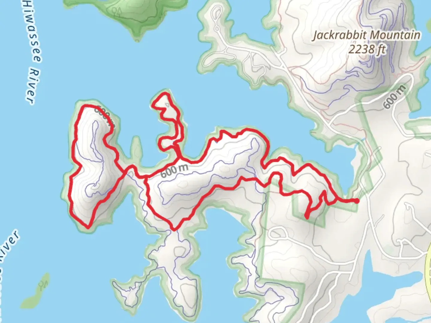 An image depicting the trail Central Loop from Jack Rabbit Road and its surrounding area.