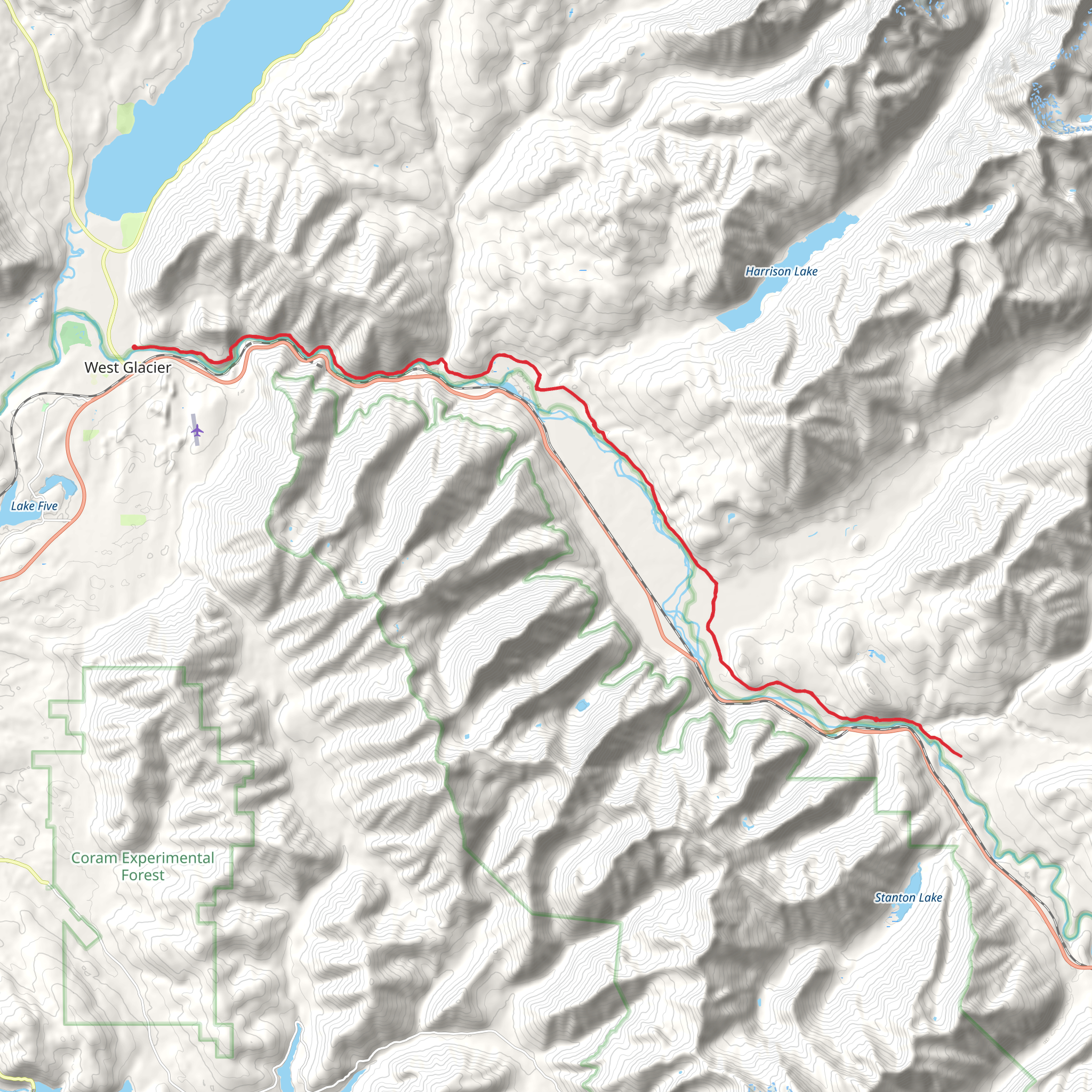 South Boundary Trail mobile static map
