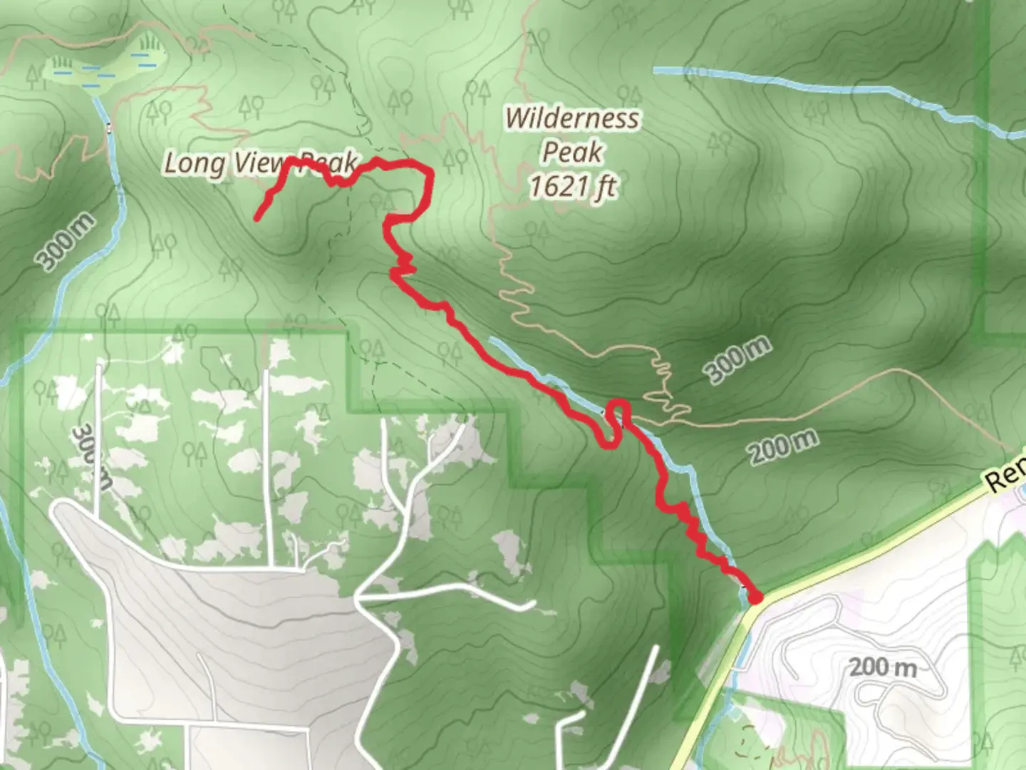 An image depicting the trail Whittaker Wilderness Peak Trail and Long View Peak Trail and its surrounding area.