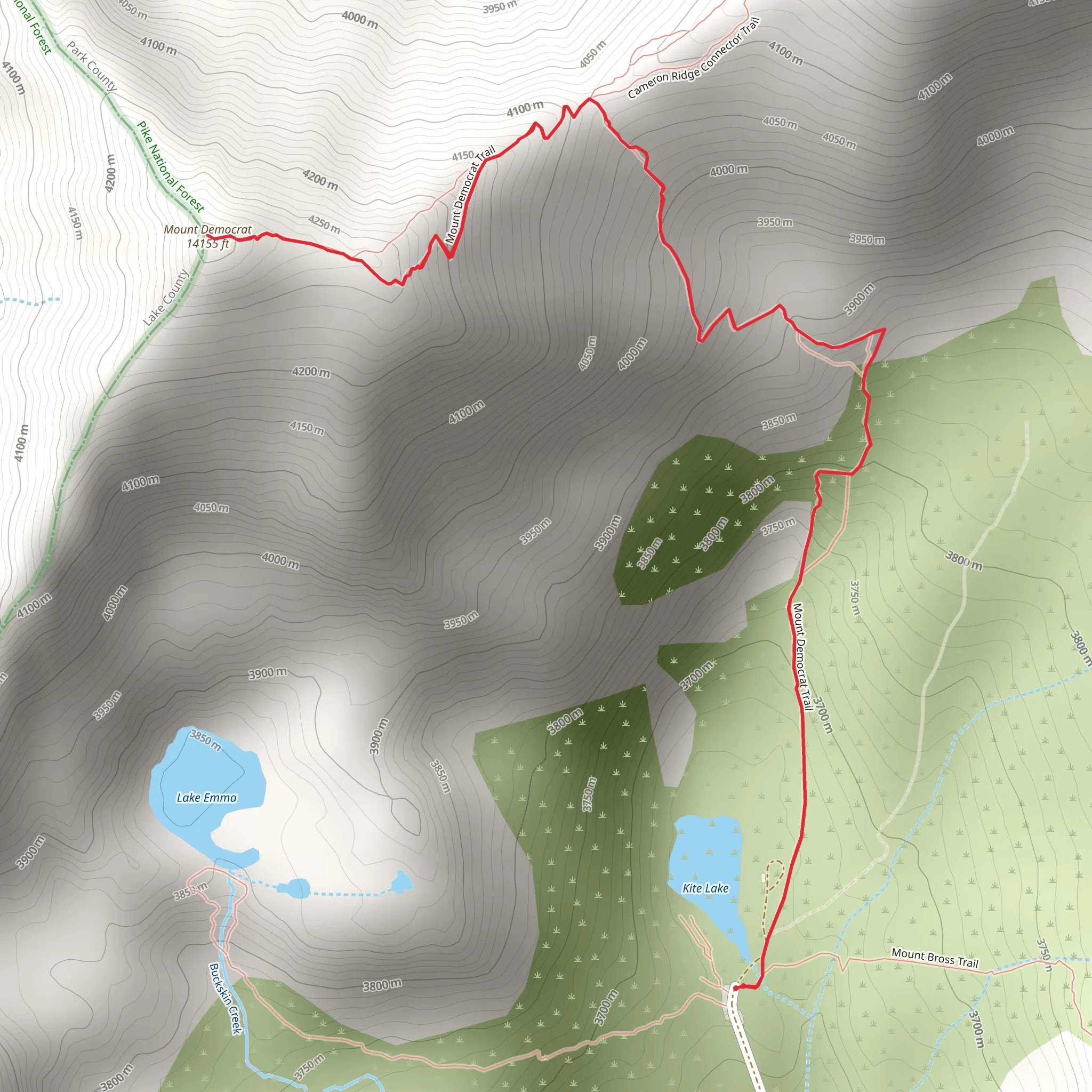 Mount Democrat Trail mobile static map